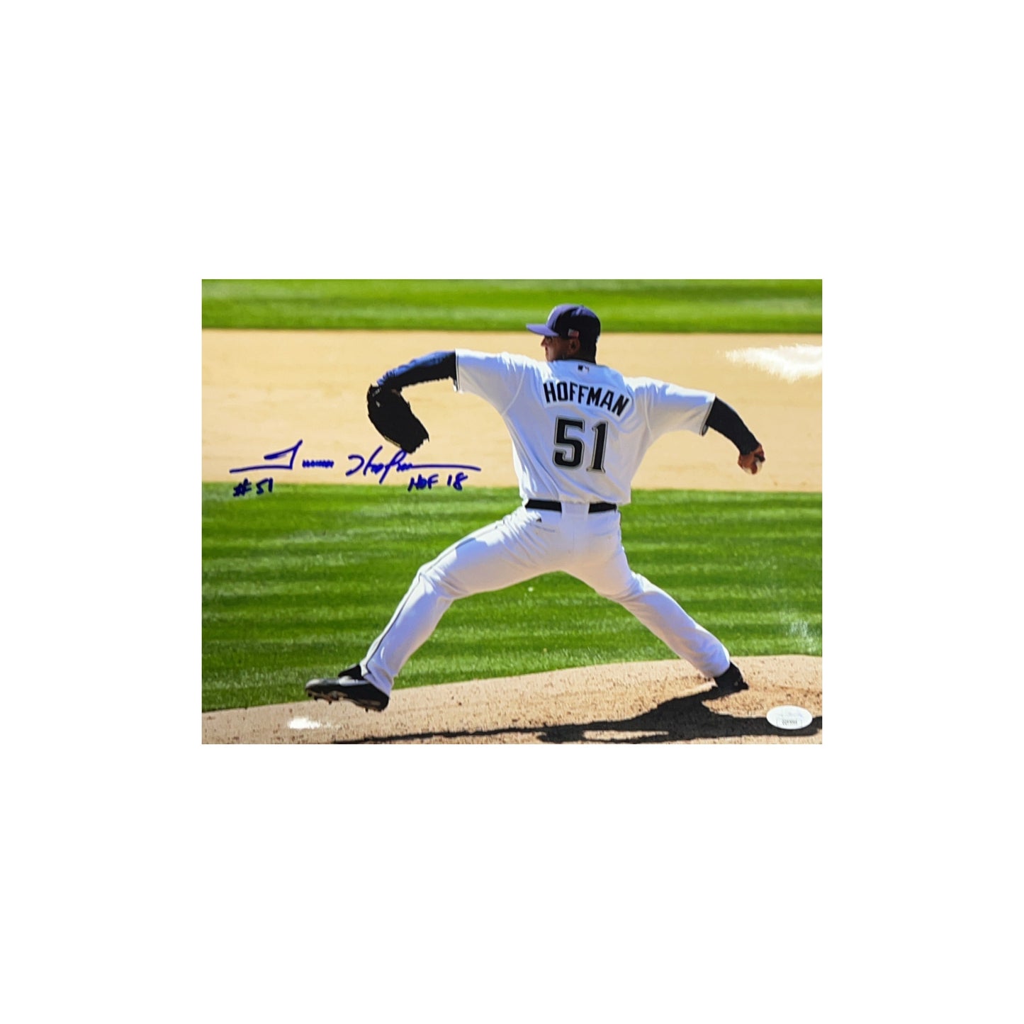 Trevor Hoffman Autographed San Diego Padres Side View 11x14 JSA