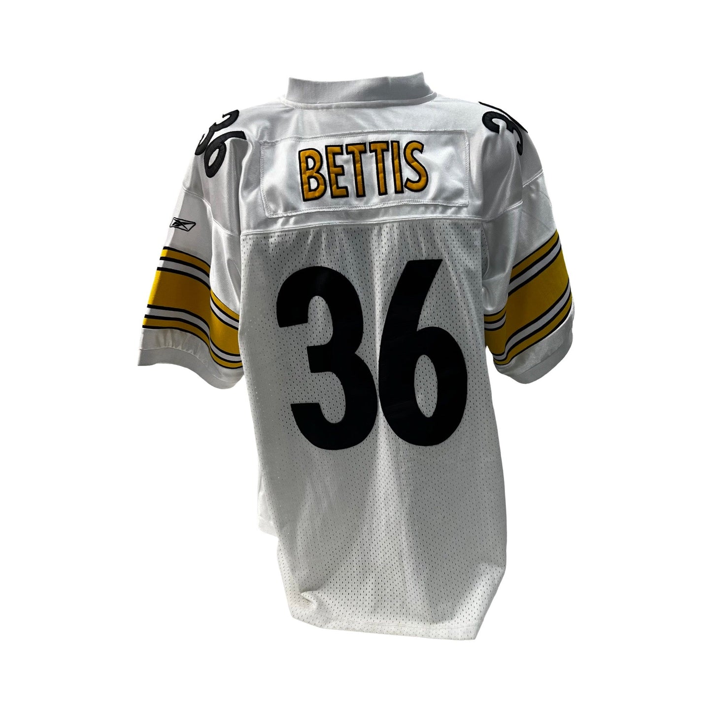 Jerome Bettis Unsigned Pittsburgh Steelers White Super Bowl XL Reebok Jersey Size 50