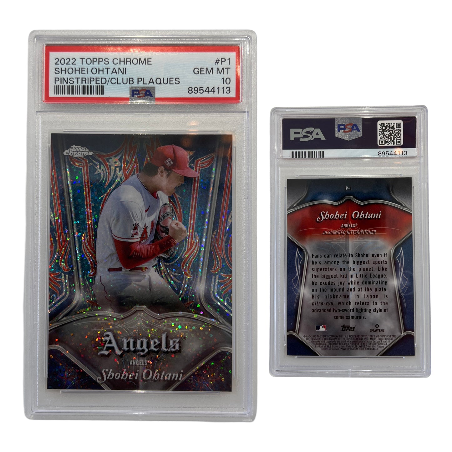 2022 Shohei Ohtani Topps Chrome Pinstriped Club Plaques #P1 PSA GEM MT 10