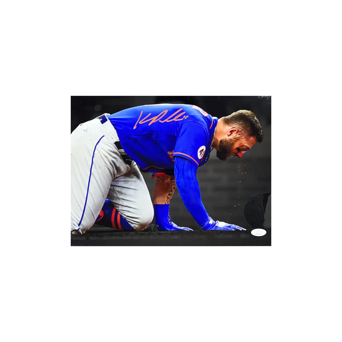Kevin Pillar Autographed New York Mets Bloody Nose 11x14 JSA