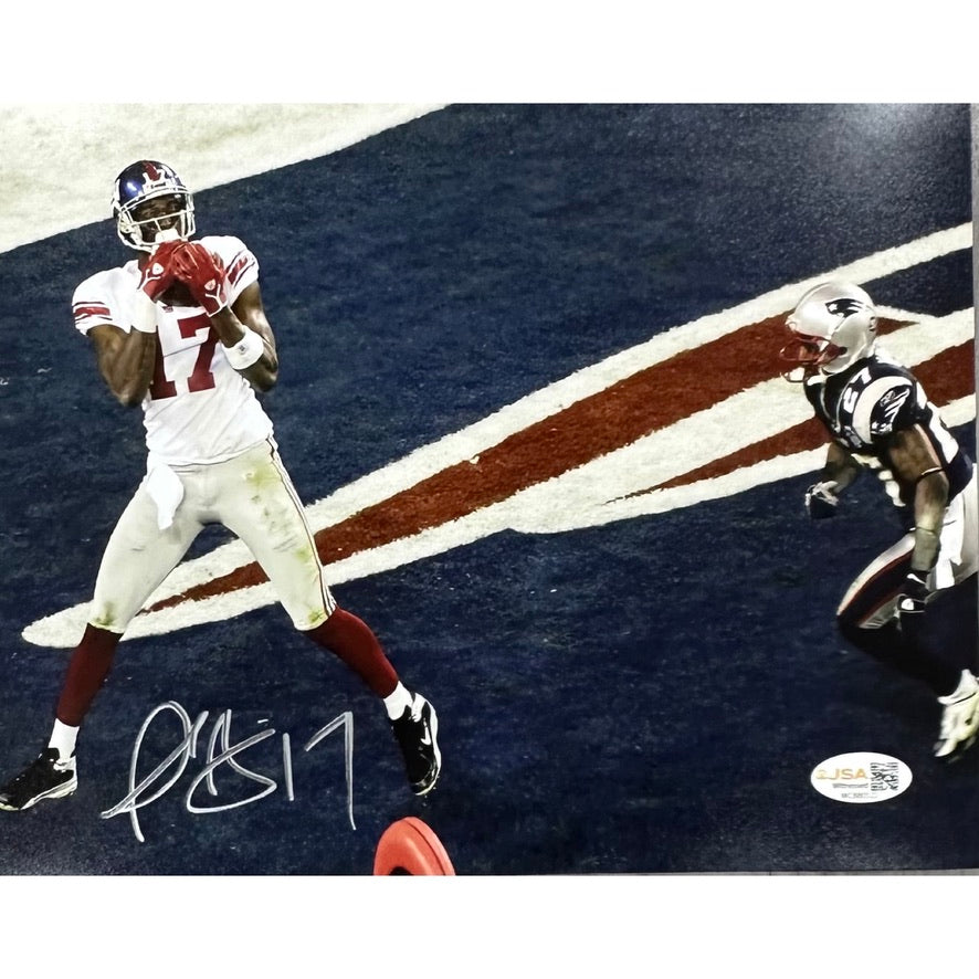 Plaxico Burress New York Giants Super Bowl Recieving in endzone w/o crowd 8X10 JSA COA