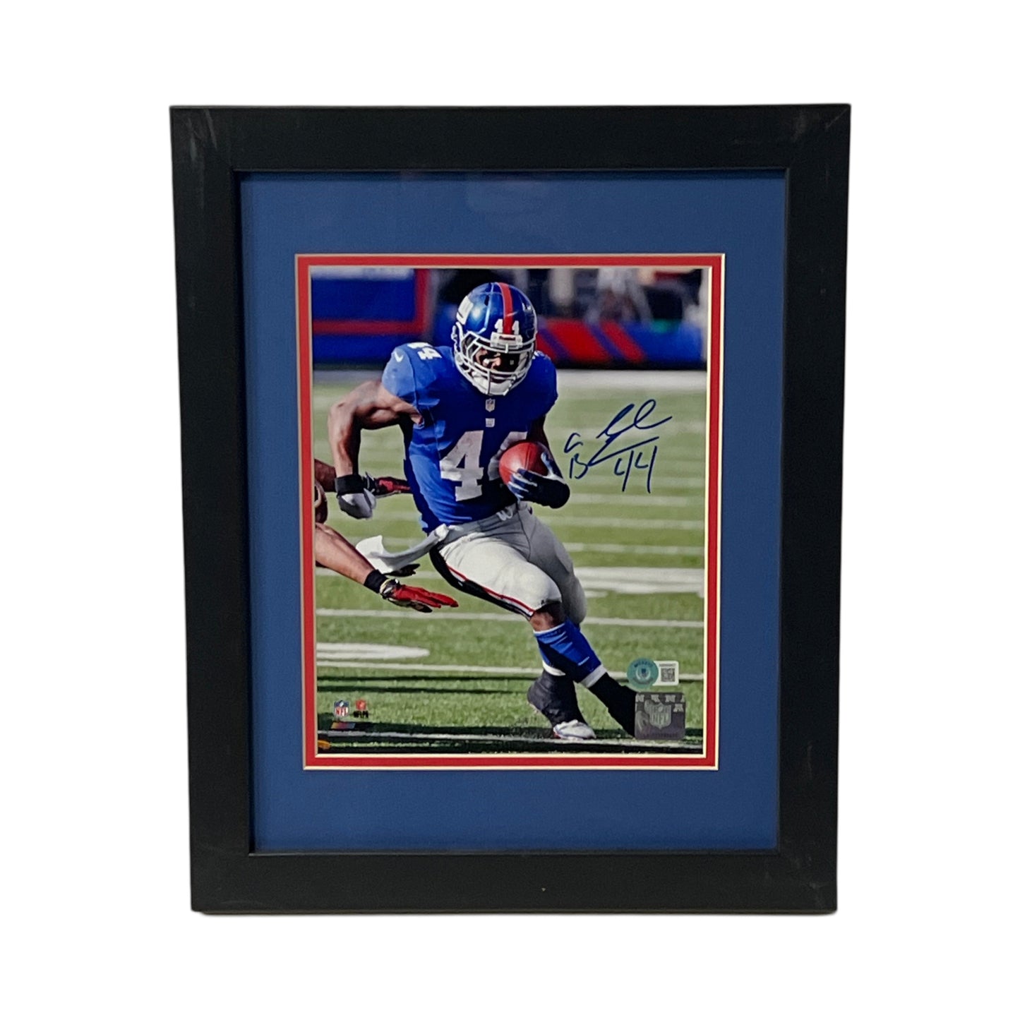 Ahmad Bradshaw Autographed New York Giants Rush Framed 8x10 Beckett