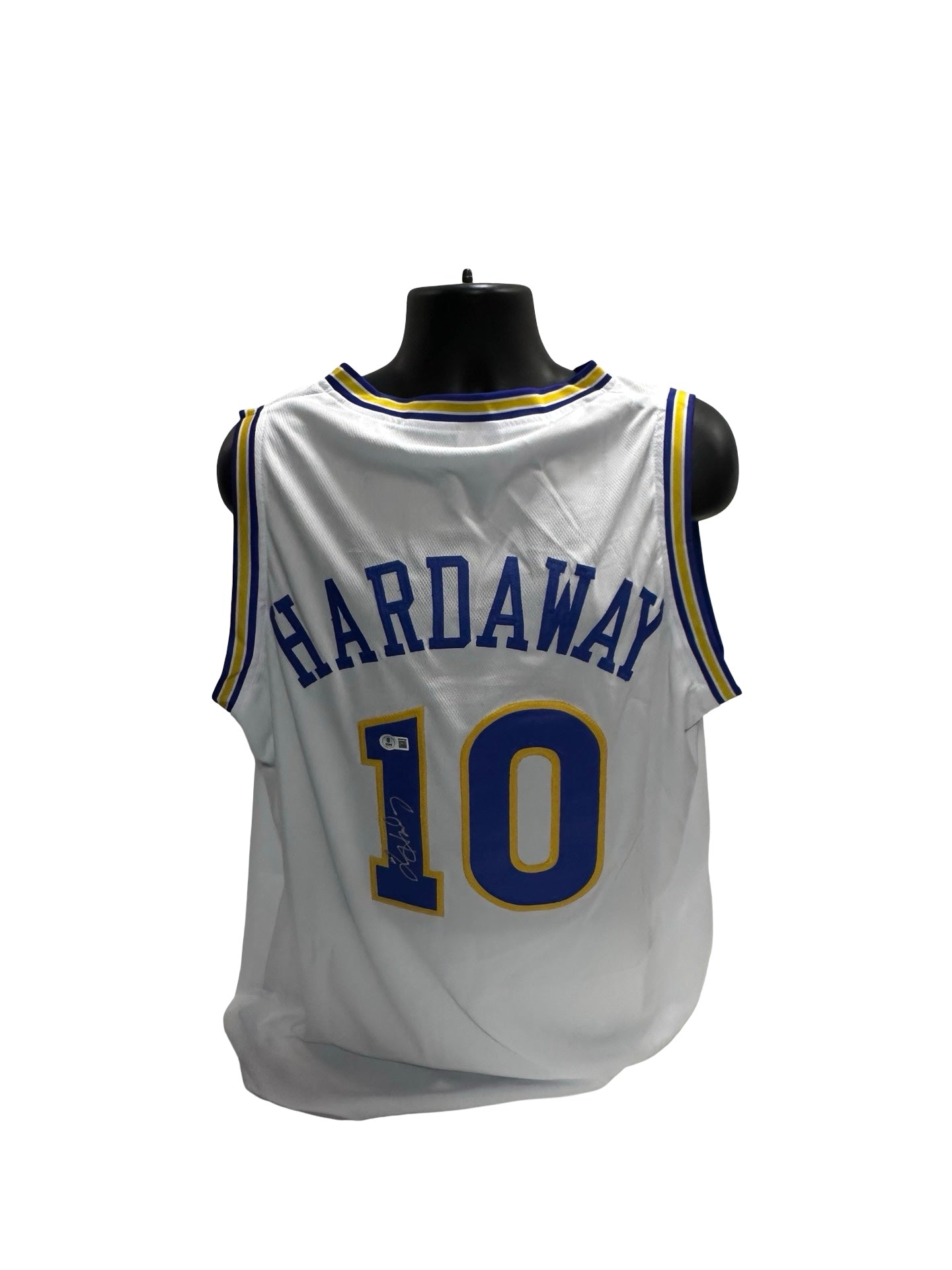 Tim Hardaway Sr Autographed Golden State Warriors White Jersey Beckett BAS