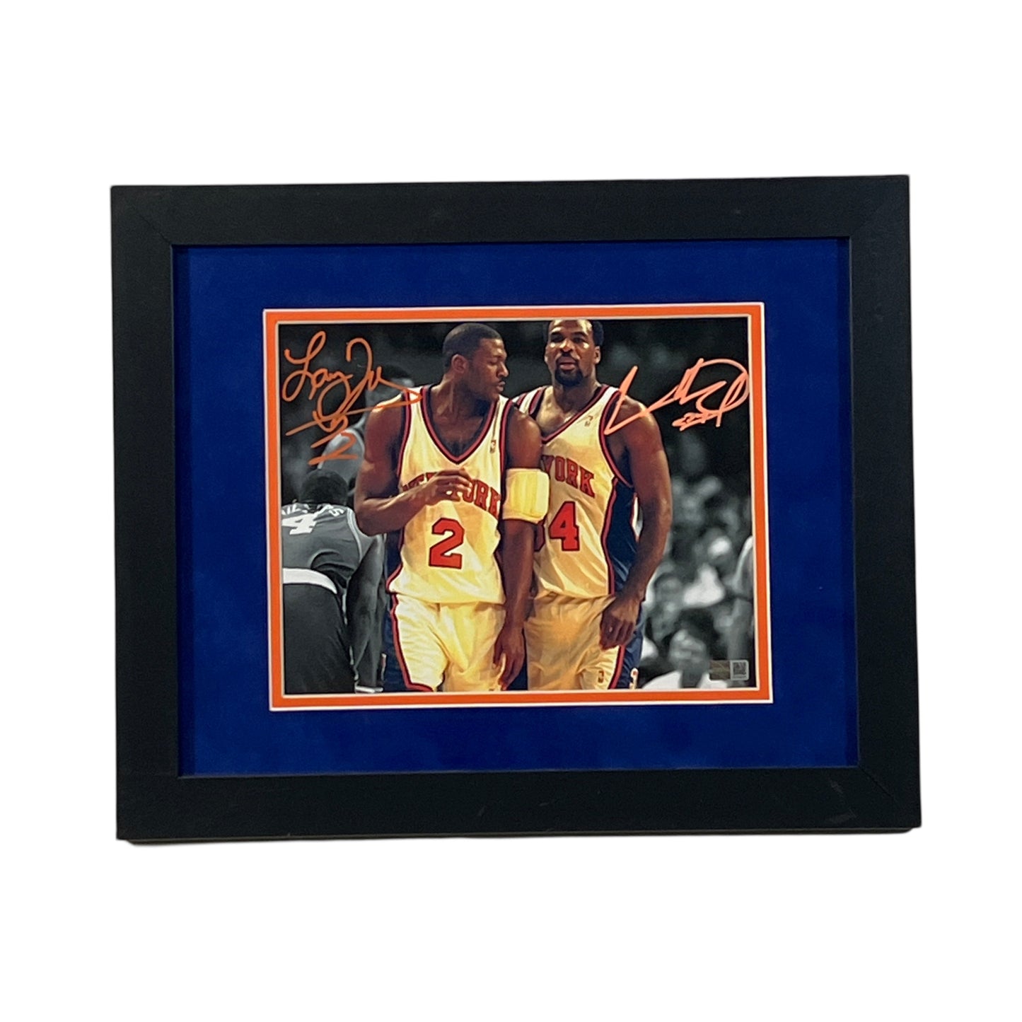 Larry Johnson & Charles Oakley Autographed New York Knicks Framed 8X10 Steiner CX