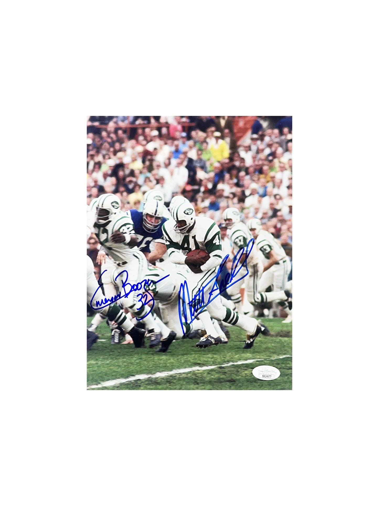 Emerson Boozer & Matt Snell Autographed New York Jets 8x10 JSA
