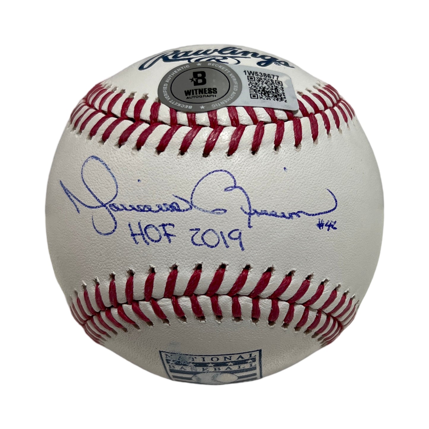 Mariano Rivera Autographed Hall Of Fame Logo Ball "HOF 2019 & #42" Inscription Beckett