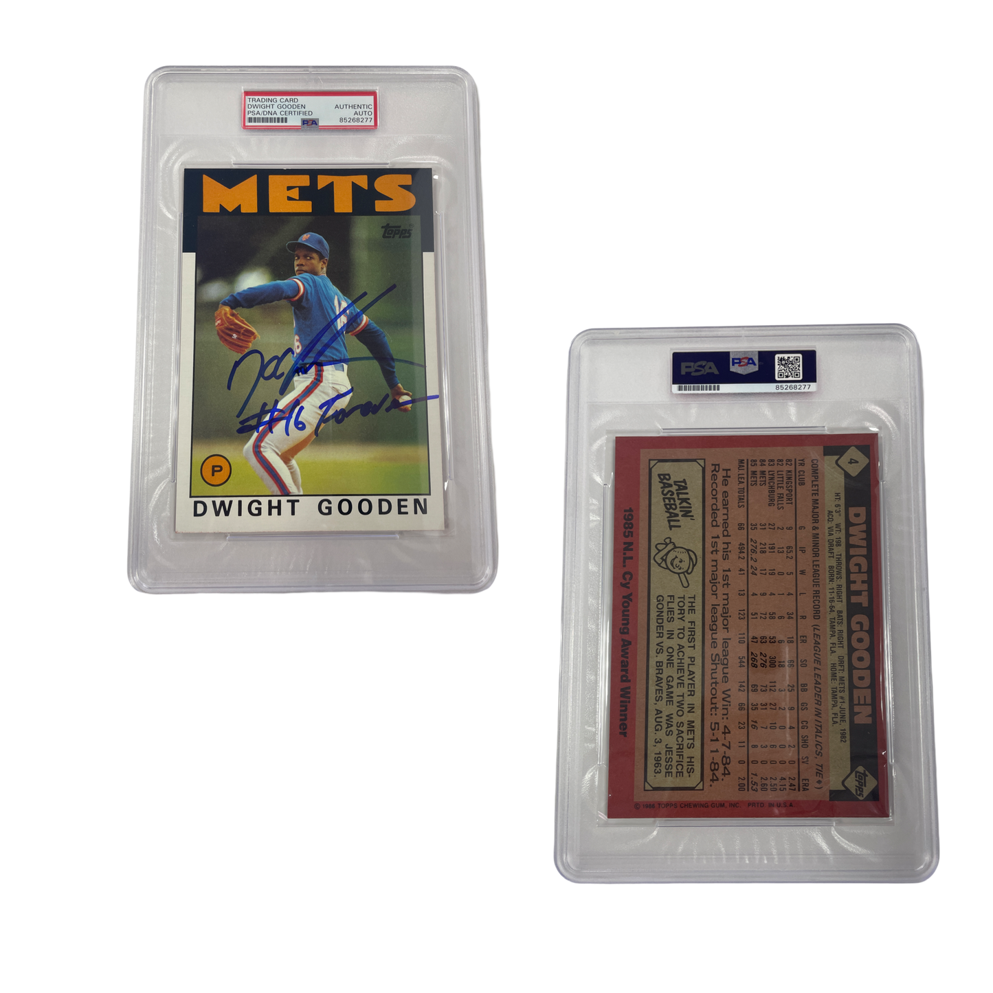 1986 Doc Gooden Topps Jumbo #4 #16 Forever Inscription PSA Auto Authentic