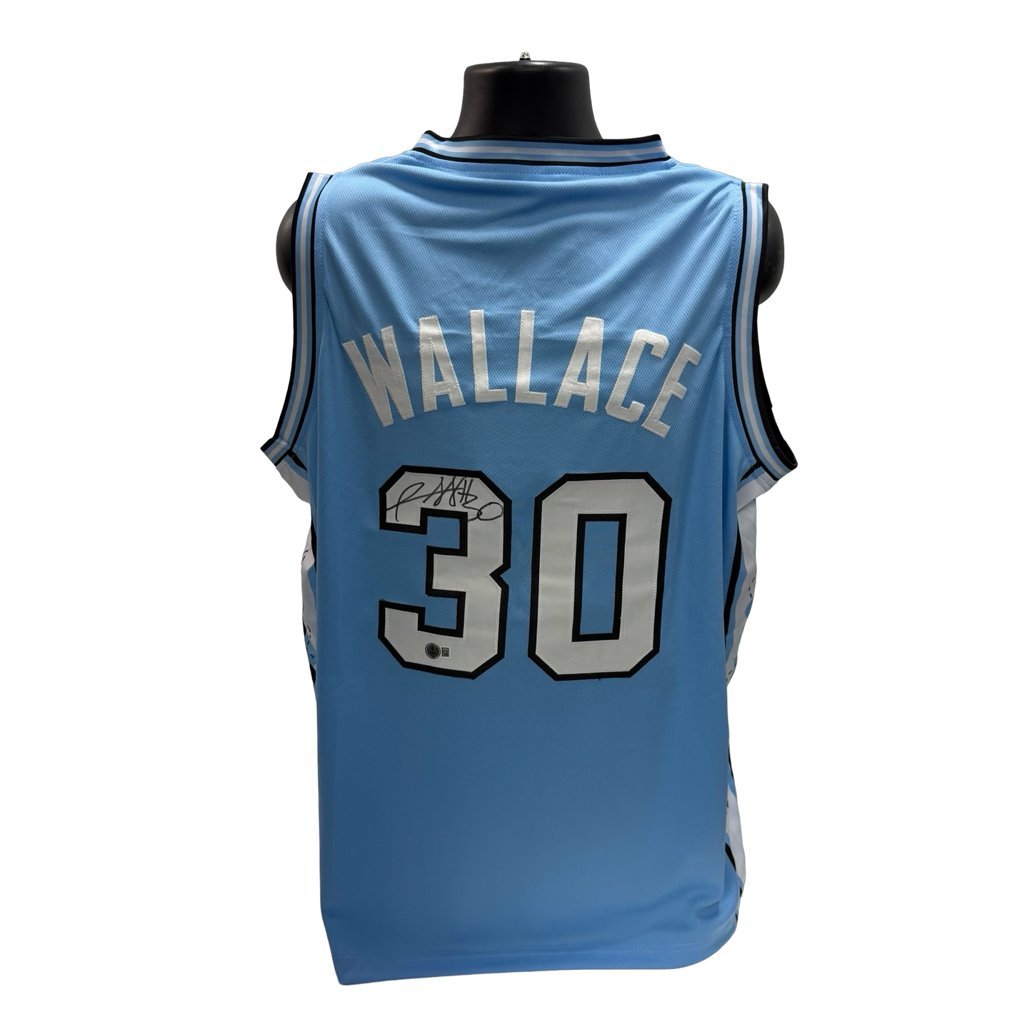 Rasheed Wallace Autographed Blue North Carolina Jersey Beckett