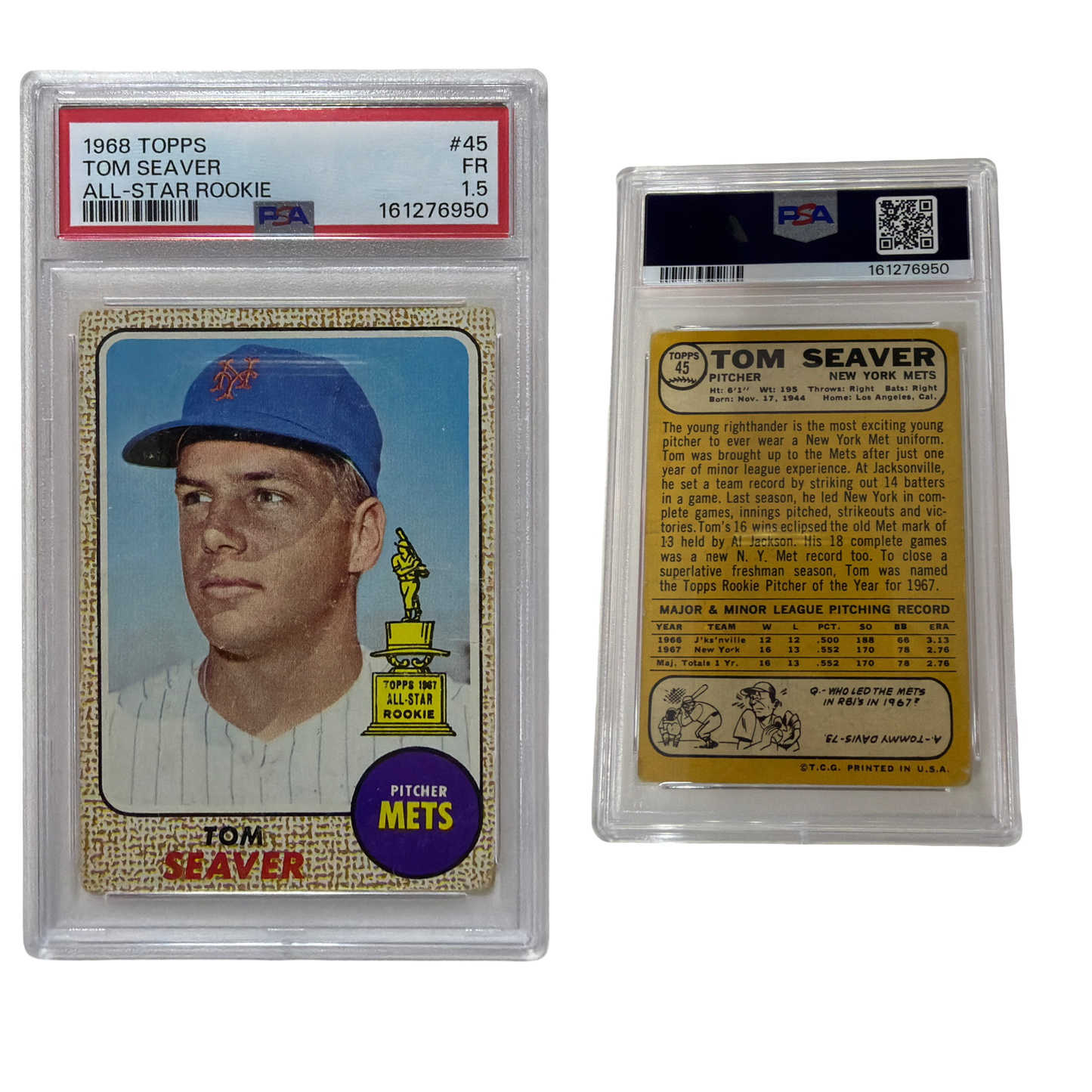 1968 Topps Tom Seaver PSA 1.5!