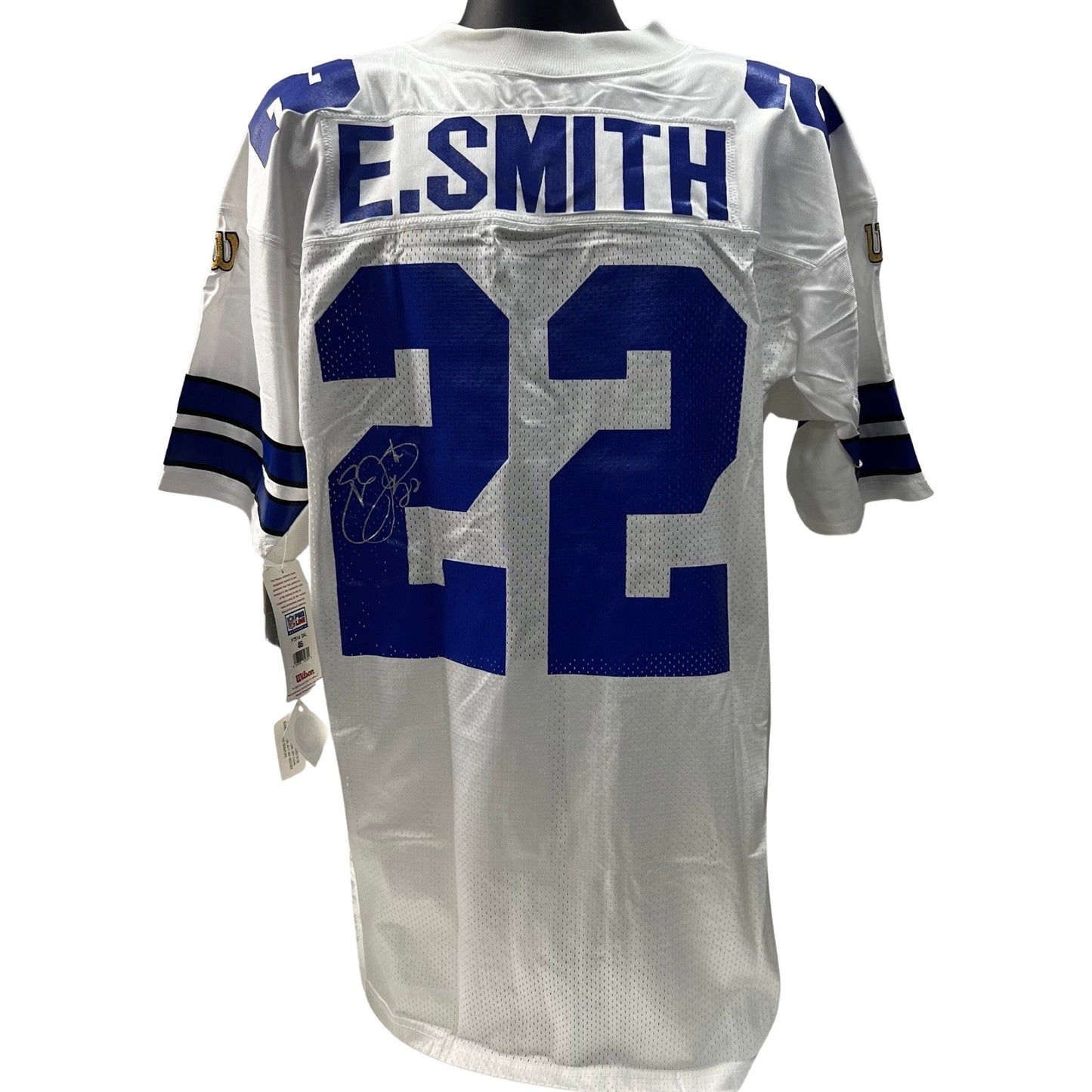 Emmitt Smith Autographed Dallas Cowboys White Wilson Jersey JSA