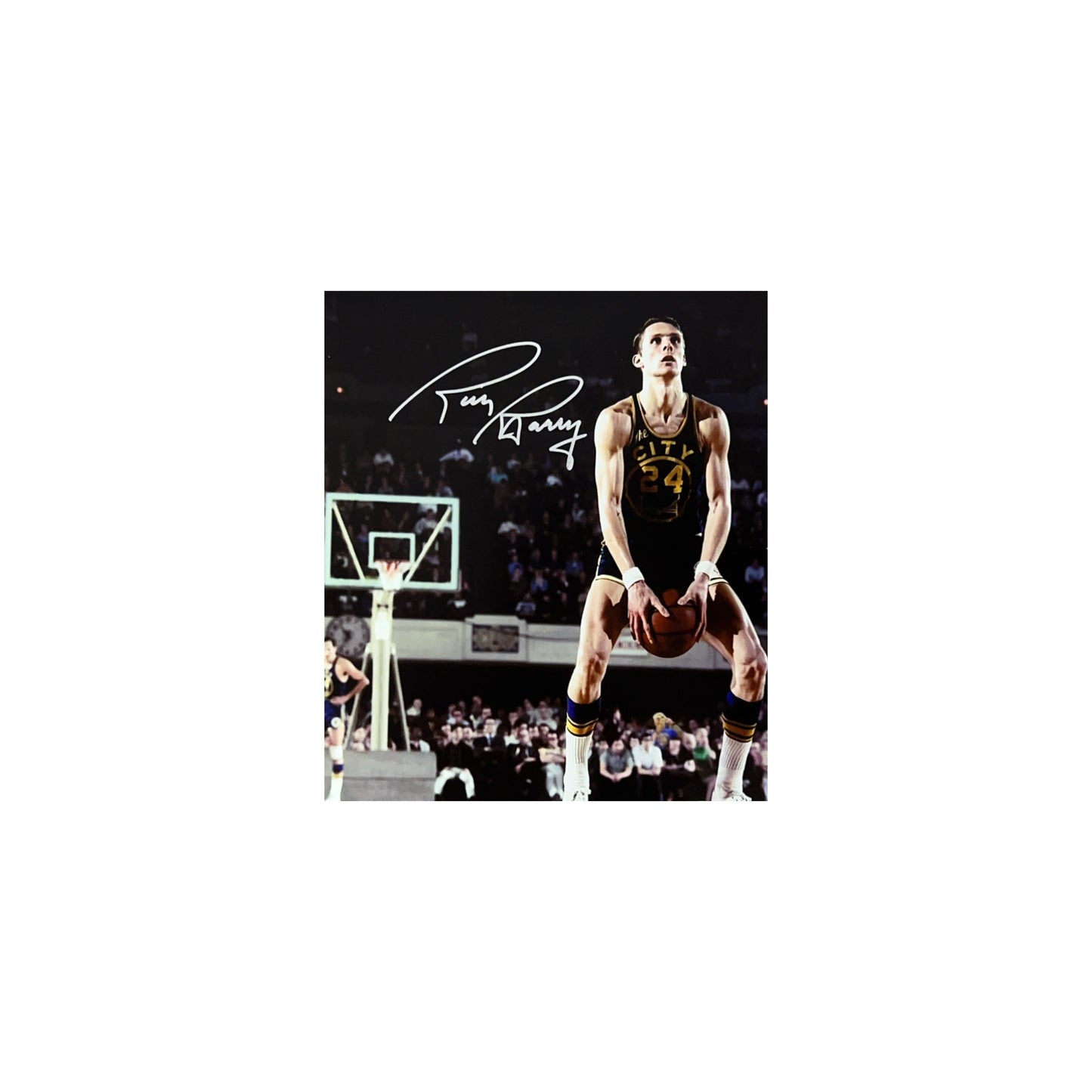 Rick Barry Autographed Golden State Warriors Free Throw 8x10 JSA