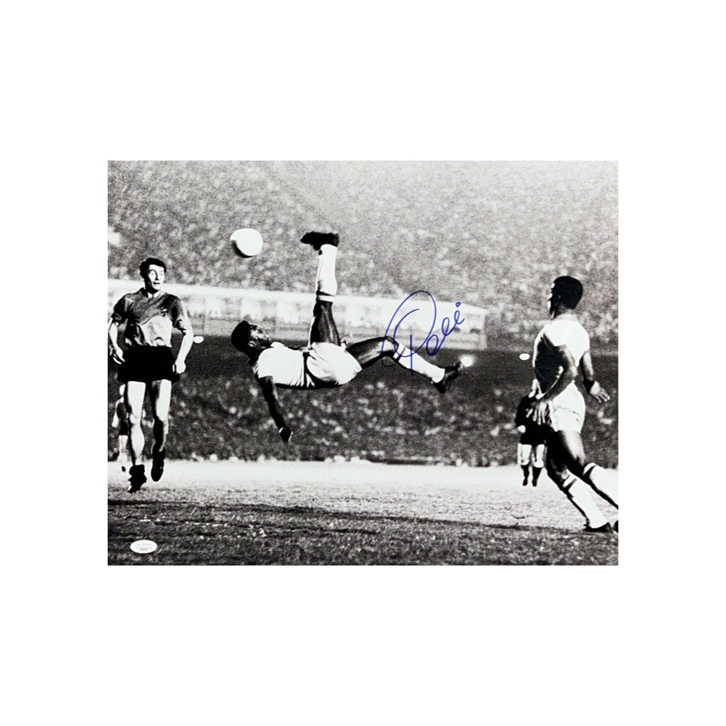 Pele Autographed Bicycle Kick 16x20 JSA