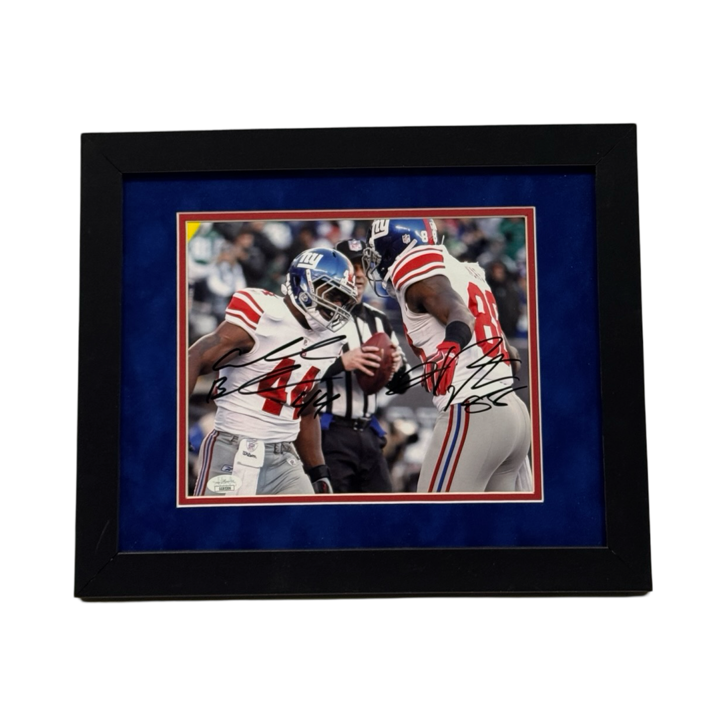 Ahmad Bradshaw & Hakeen Nicks Autographed New York Giants Framed 8x10 JSA