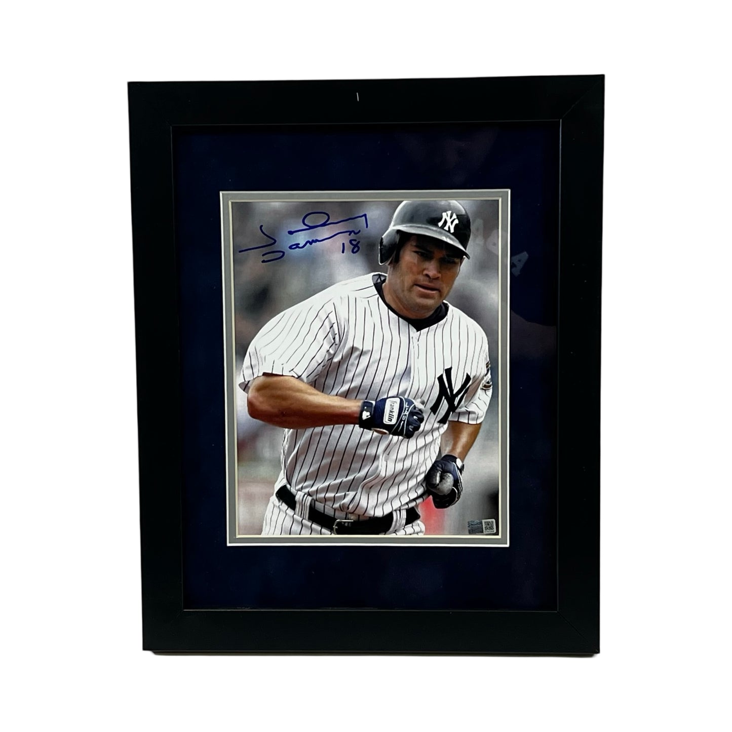 Johnny Damon Autographed New York Yankees Framed 8x10 Steiner CX