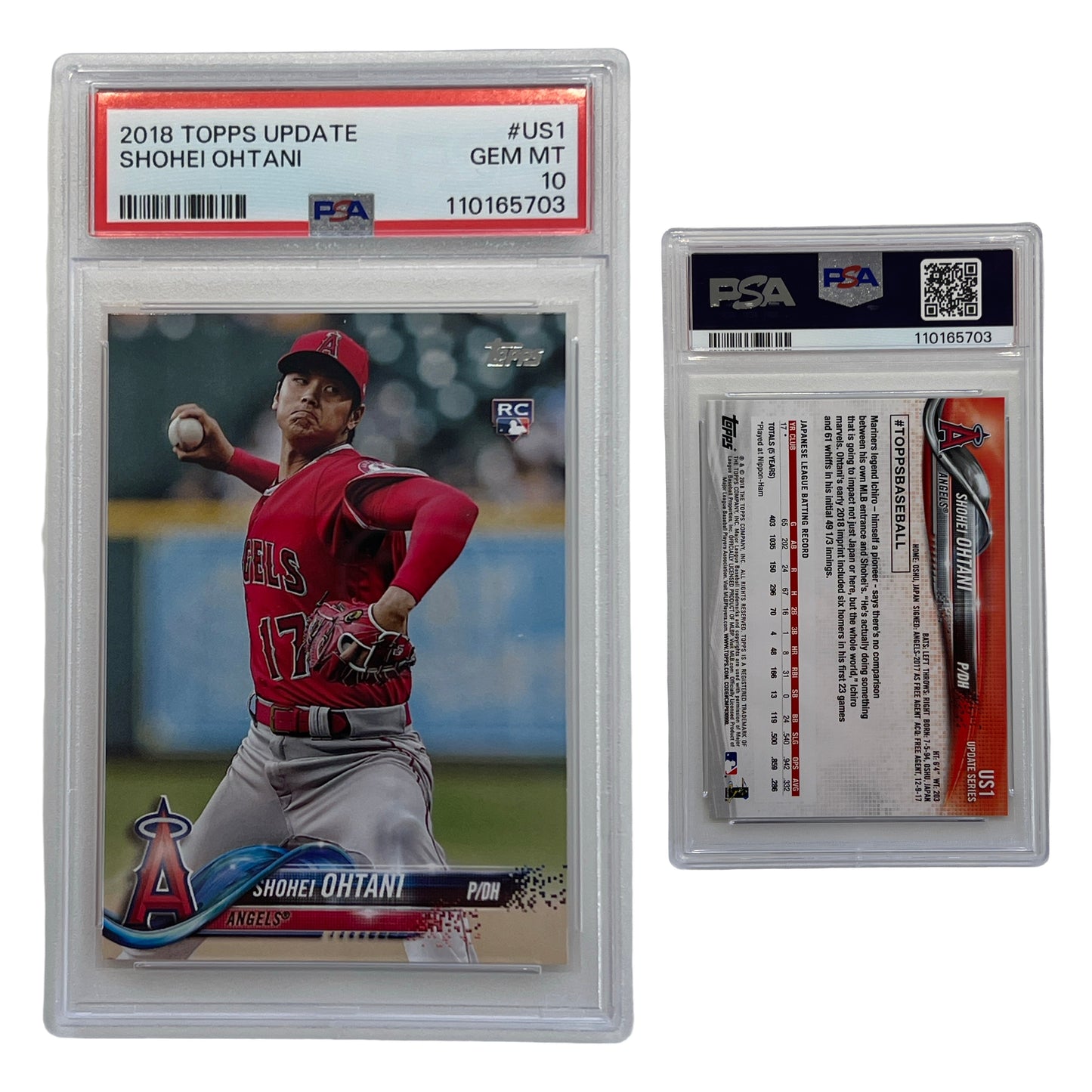 2018 Shohei Ohtani Topps #US1 PSA GEM MT 10