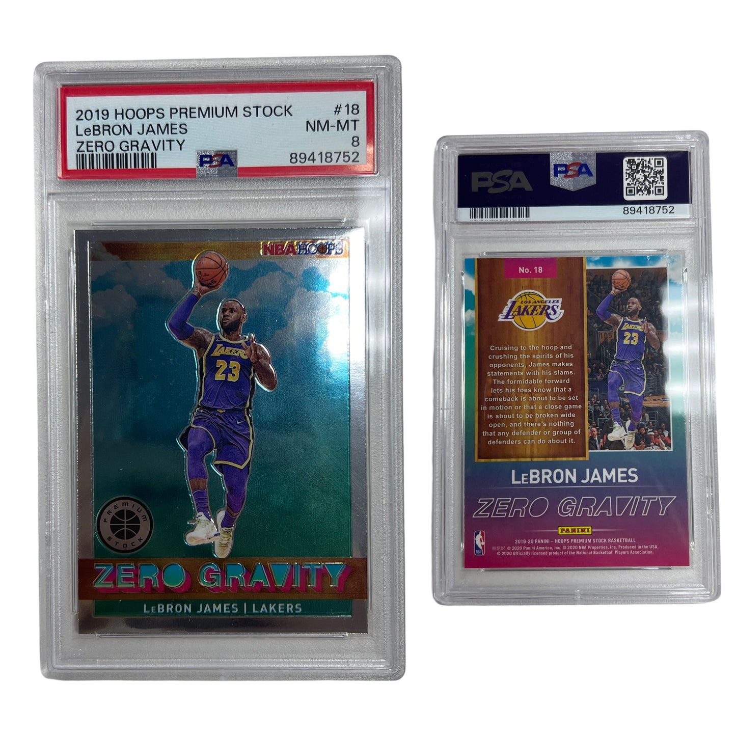 2019 Lebron James Hoops Premium Stock Zero Gravity #19 PSA NM-MT 8