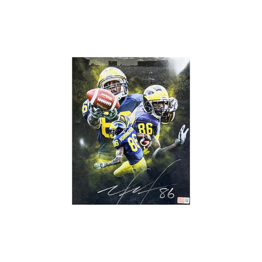 Mario Manningham Autographed Michigan Wolverines Edit 8x10 Steiner CX