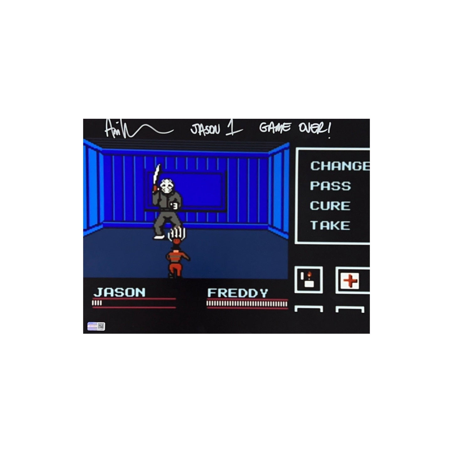 Ari Lehman Autographed Friday The 13th Jason Videogame 11x14 "Game Over!" Inscription Steiner CX