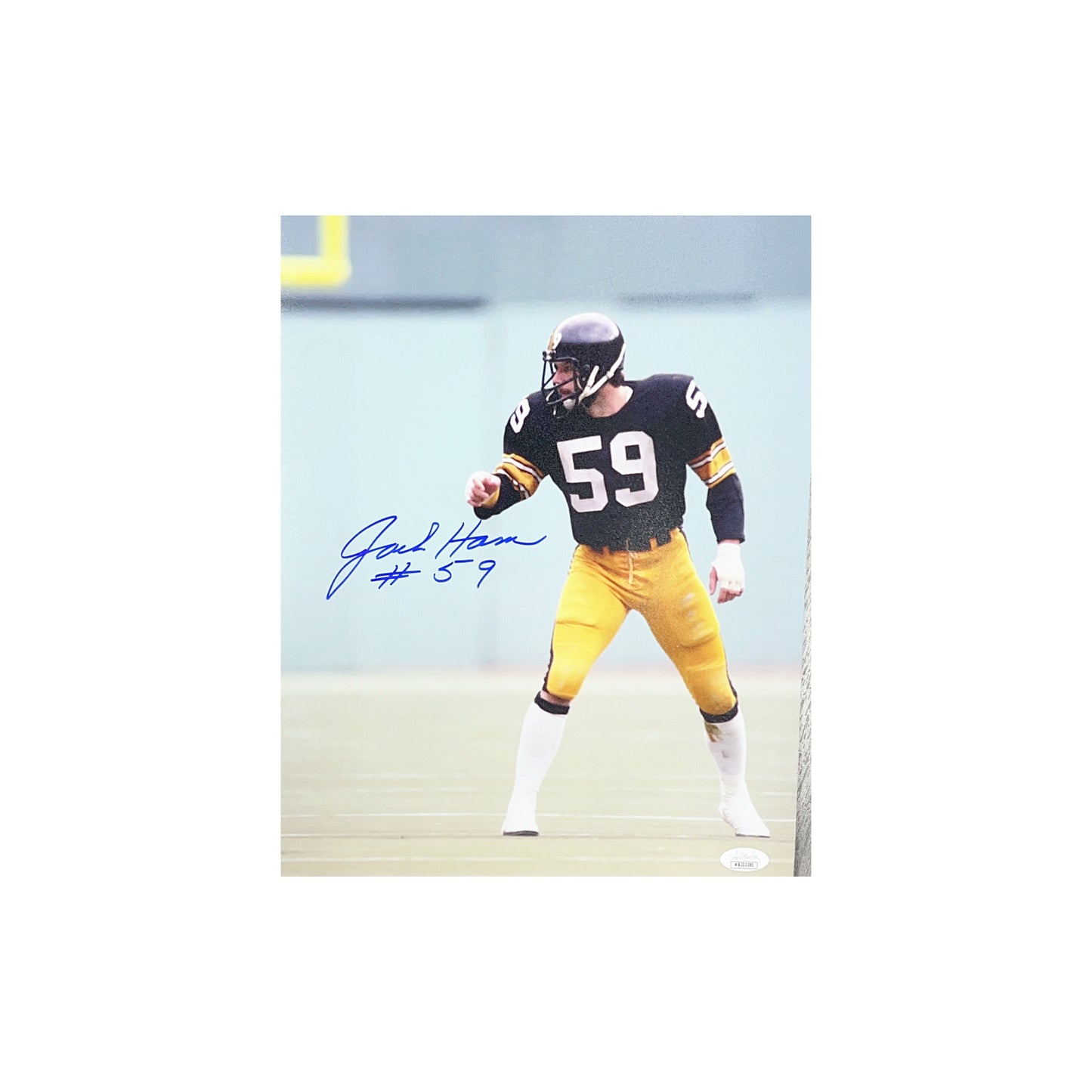 Jack Ham Autographed Pittsburgh Steelers Vertical Black Jersey 11x14 JSA