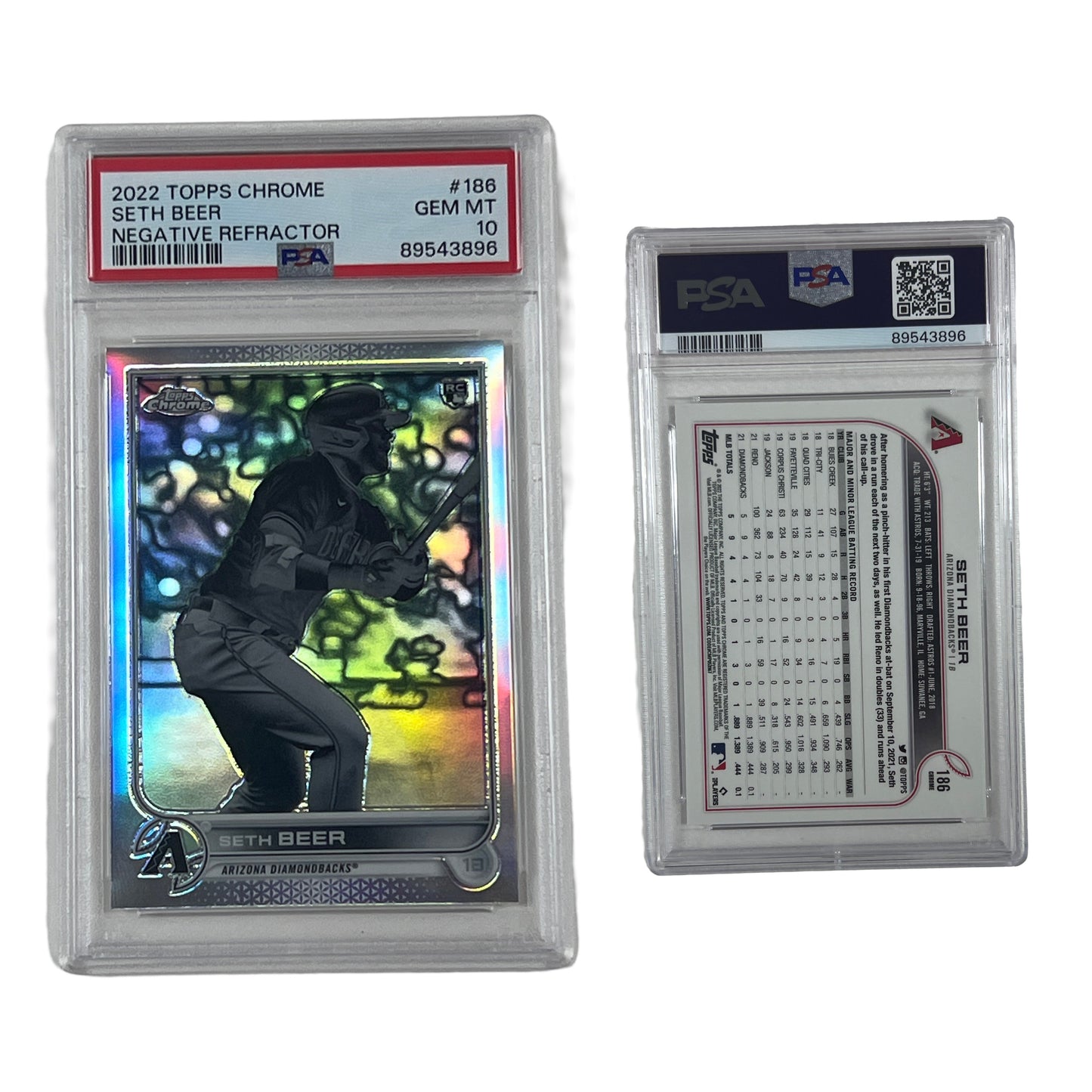 2022 Topps Chrome Seth Beer Negative Refractor #186 PSA GEM MT 10