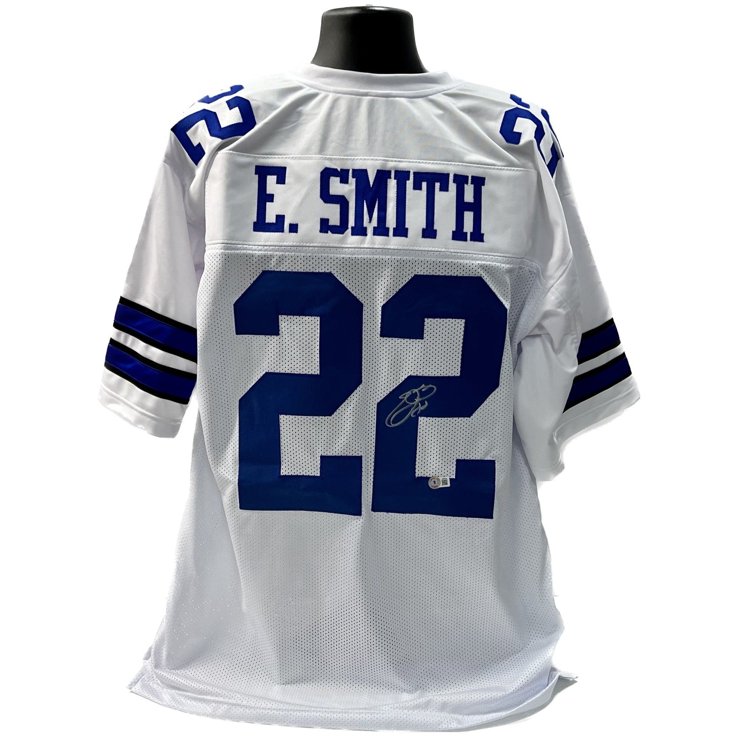 Emmitt Smith Autographed Dallas Cowboys White Jersey Beckett