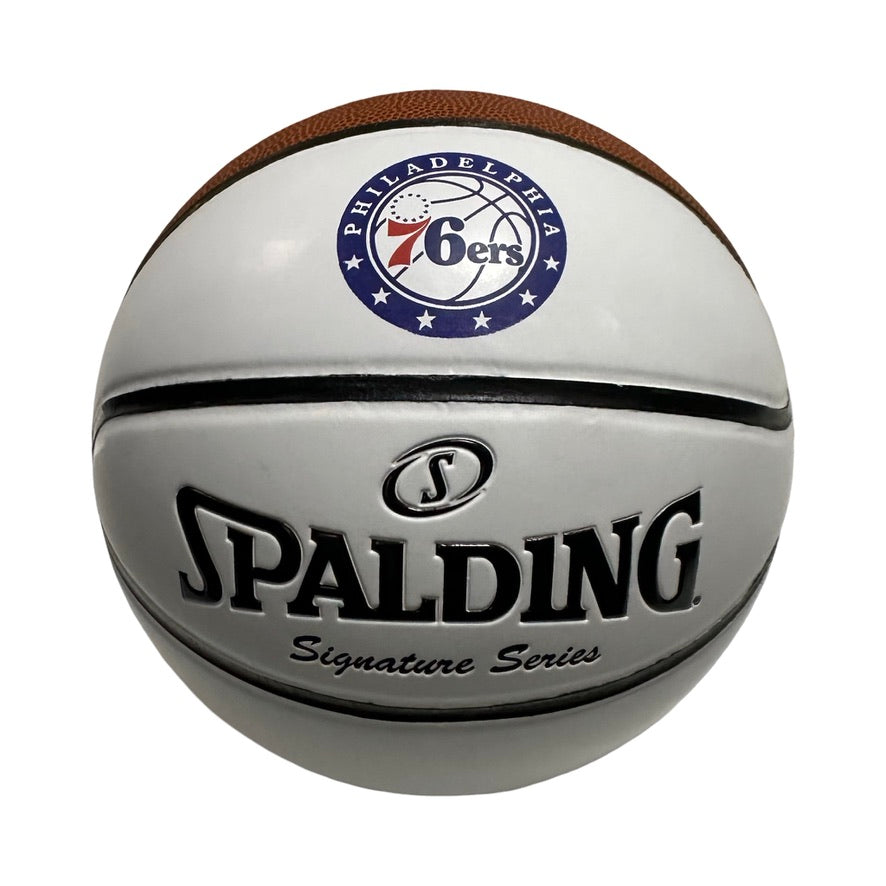 Philidelphia 76ers Logo White Panel Spalding Basketball