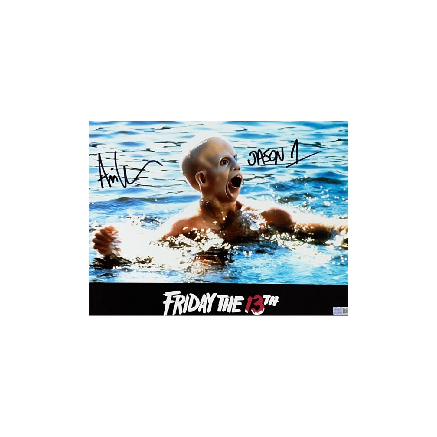 Ari Lehman Autographed Friday The 13th Lake Movie Edit 11x14 "Jason 1" Inscription Steiner CX