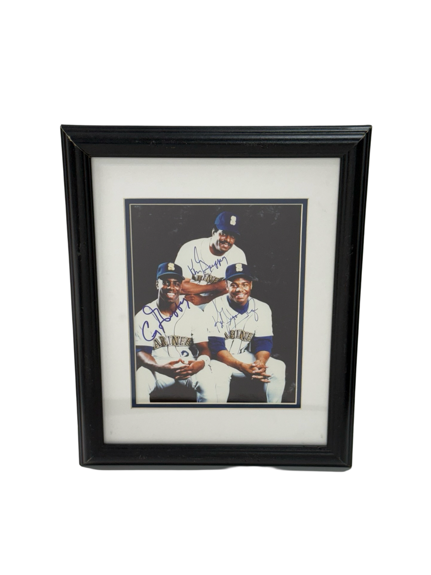 Ken Griffey Jr, Ken Griffey Sr & Craig Griffey Autographed Seattle Mariners Framed 8x10 JSA