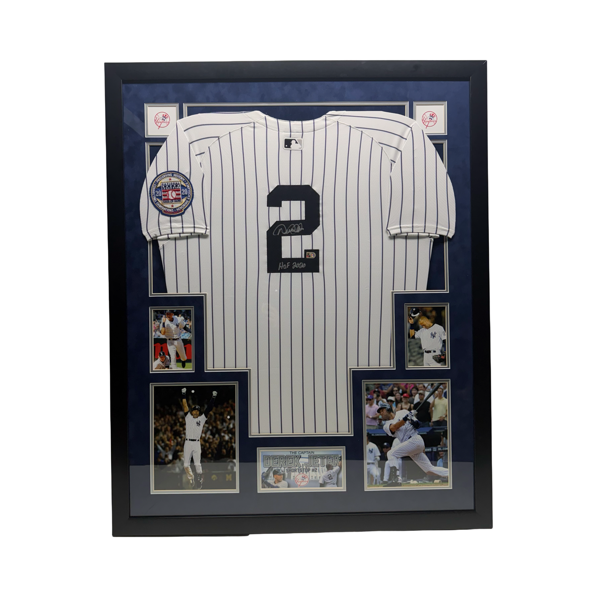 Derek Jeter Signed Framed Yankees Nike Authentic Jersey HOF Autographed MLB COA
