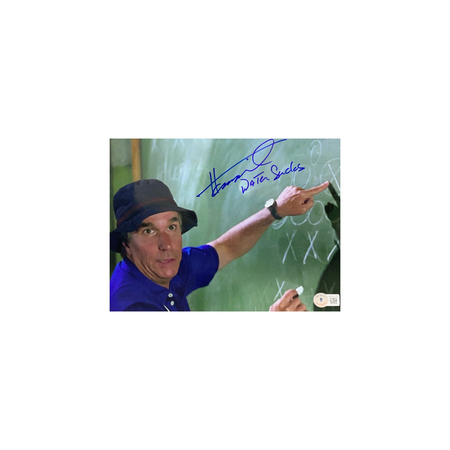 Henry Winkler Autographed The Waterboy Chalkboard 8x10 "Water Sucks" Inscription Beckett