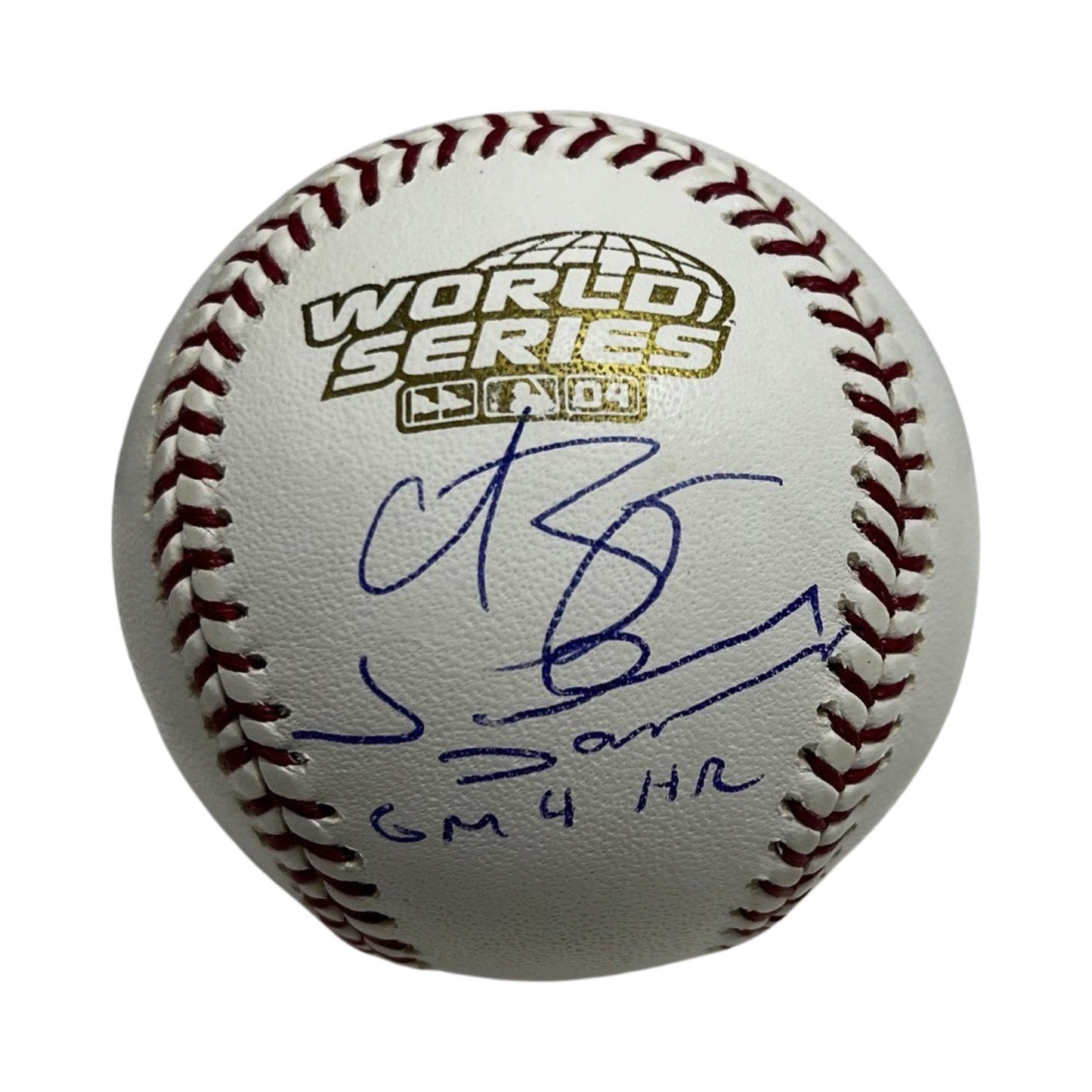Johnny Damon & Curt Schilling Autographed Boston Red Sox 2004 World Series Logo Ball Steiner