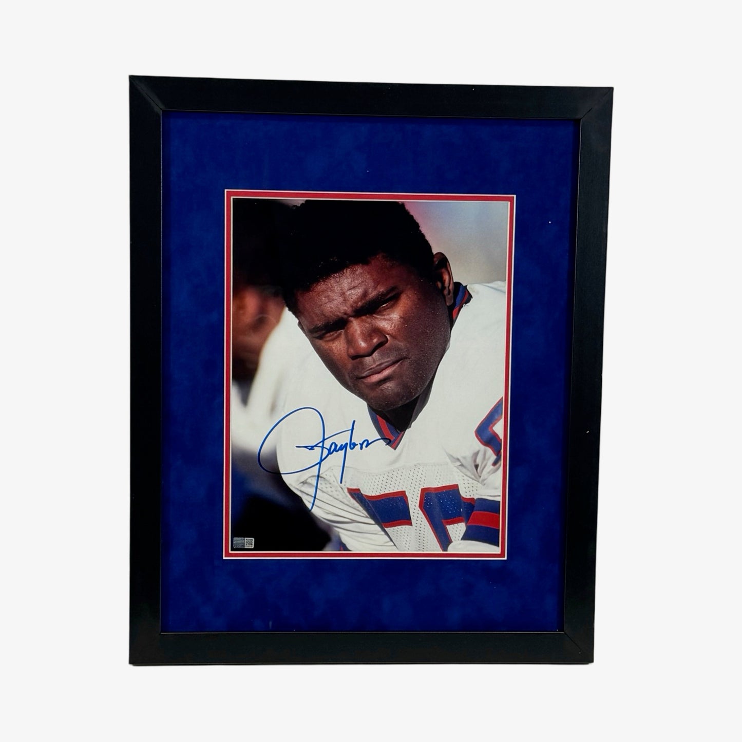 Lawrence Taylor Autographed New York Giants On Bench Framed 11x14 Steiner CX