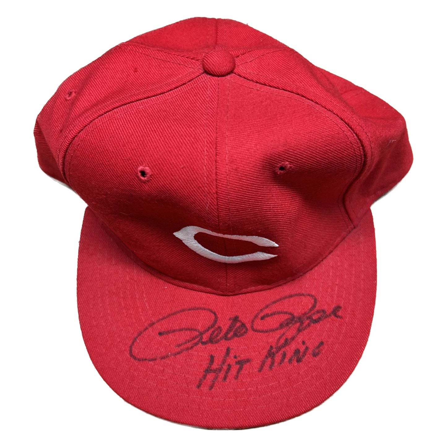 Pete Rose Autographed Cincinatti Reds Pro Model Hat "Hit King" Inscription Beckett