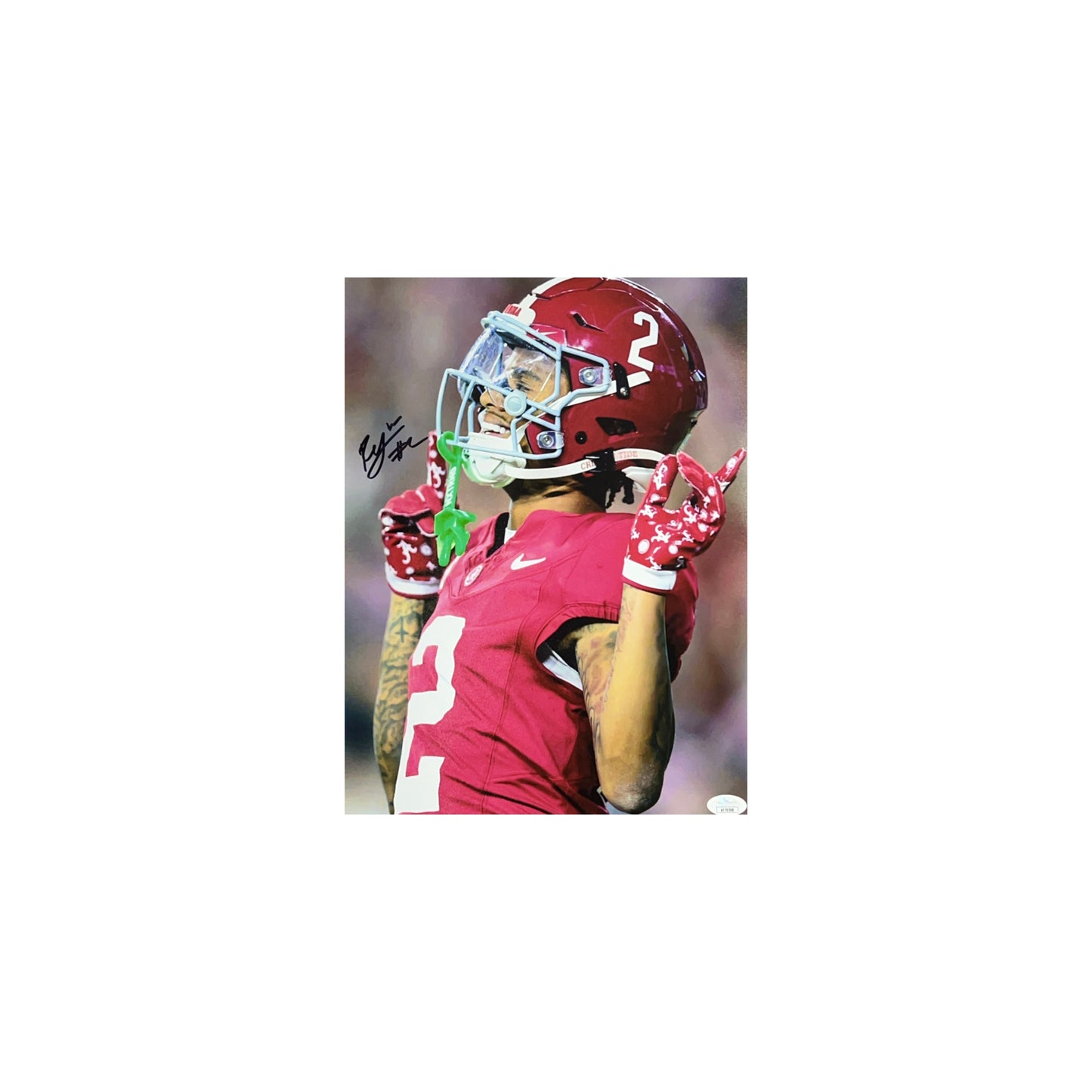Ryan Williams Autographed Alabama Crimson Pointing Up 8x10 JSA
