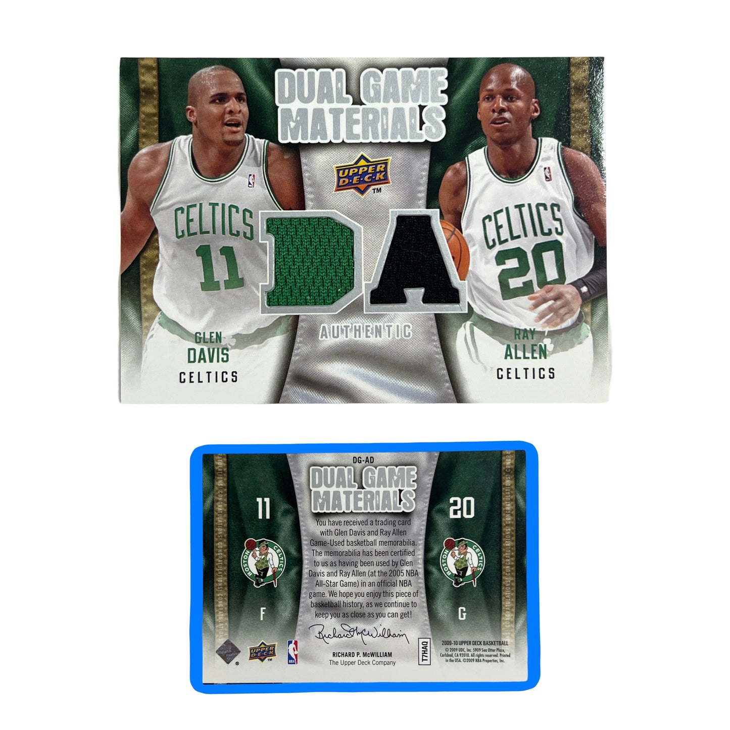 2009 Ray Allen / Glen Davis Upper Deck Dual Game Materials #DG-AD