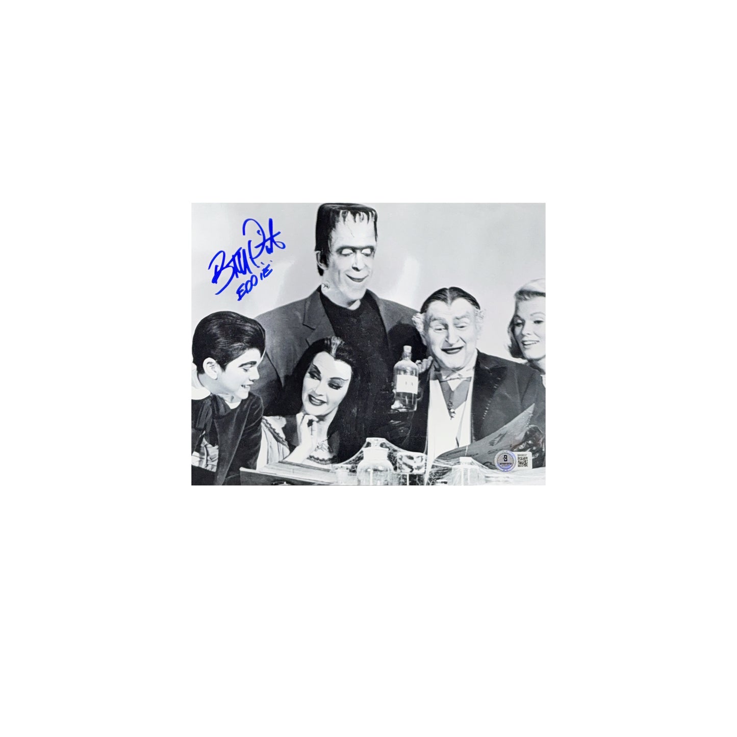 Butch Patrick Autographed The Munsters With Family Horizontal 8x10 "Eddie" Inscription Beckett