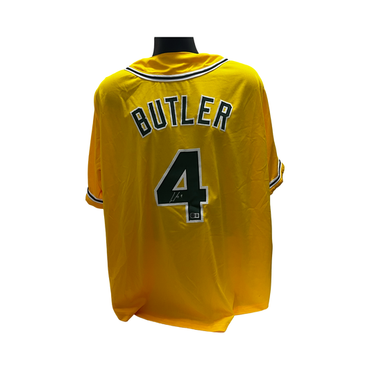 Lawrence Butler Autographed Athletics Yellow Jersey Beckett