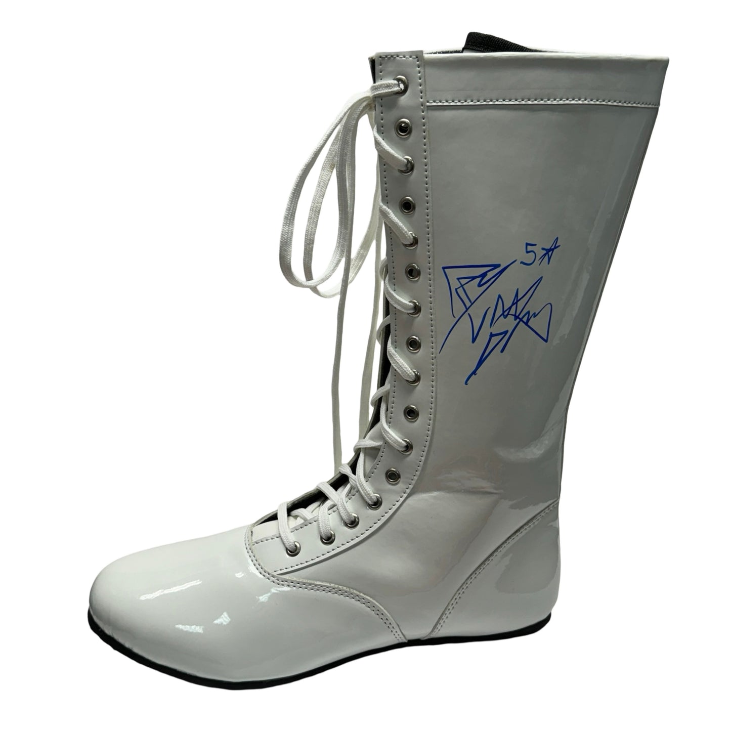 Rob Van Dam Autographed WWE ECW White Boot "5 Star" Inscription Beckett