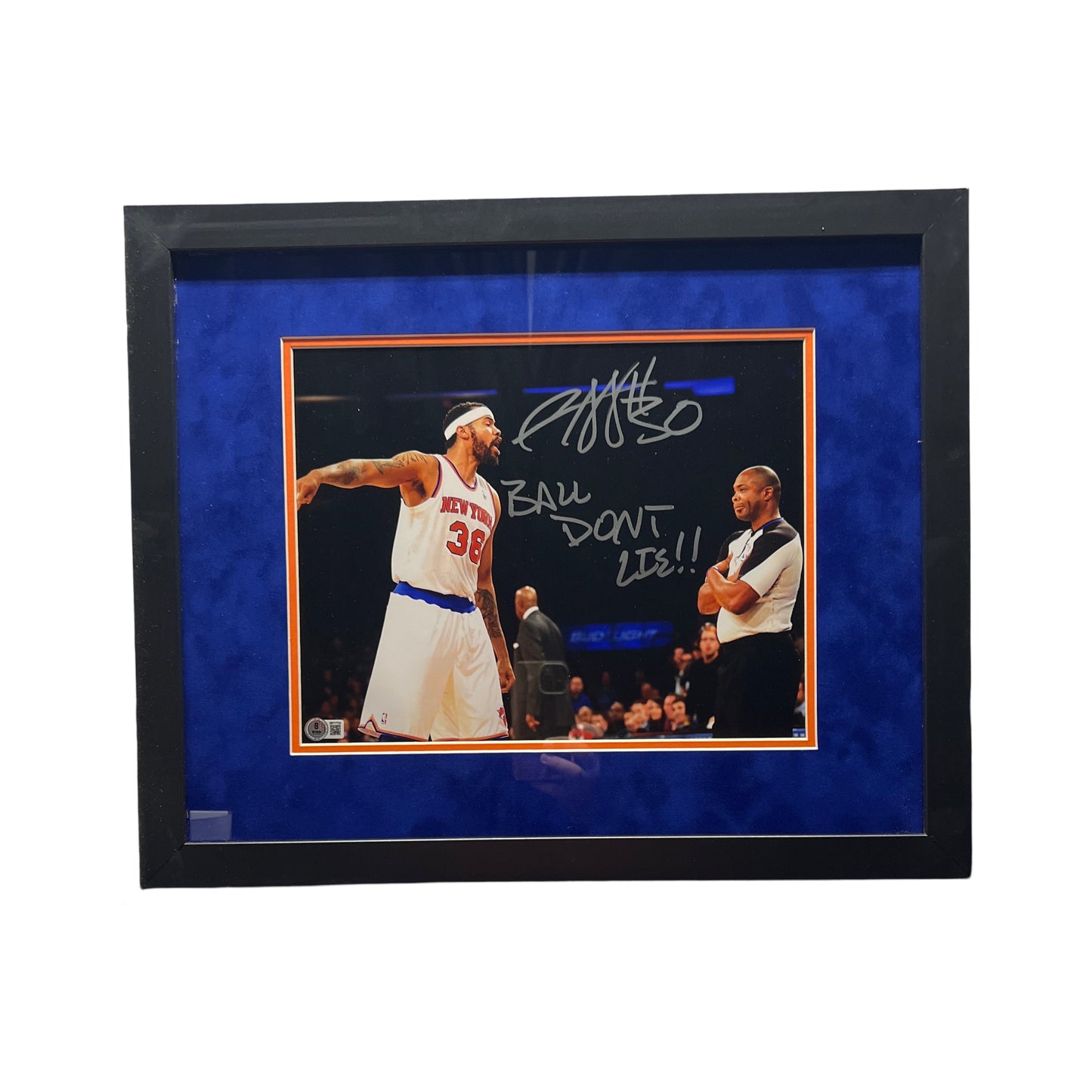 Rasheed Wallace Autographed New York Knicks Framed 11x14 Ball Don’t Lie Beckett