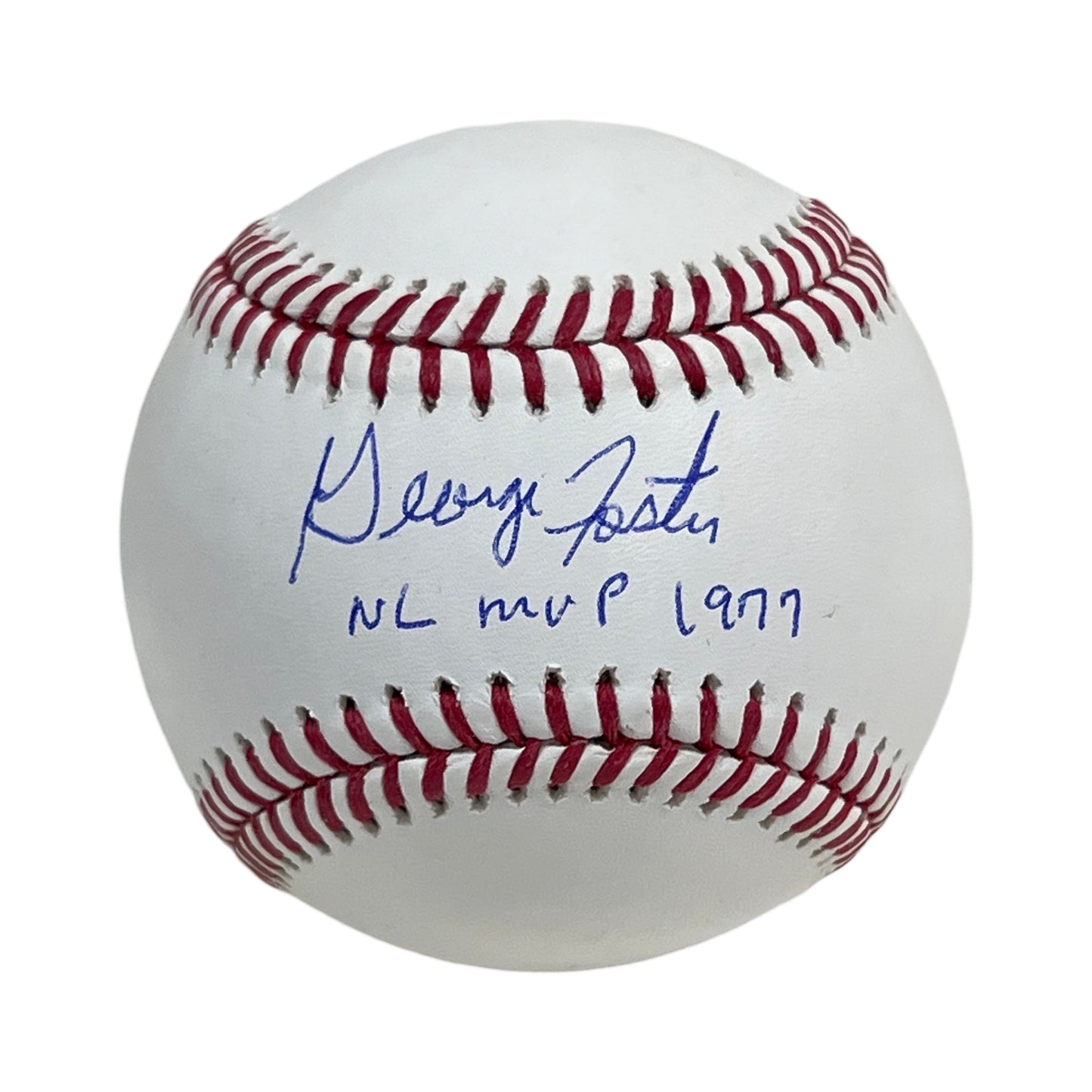 George Foster Autographed Cincinatti Reds OMLB "NL MVP 1977" Inscription JSA