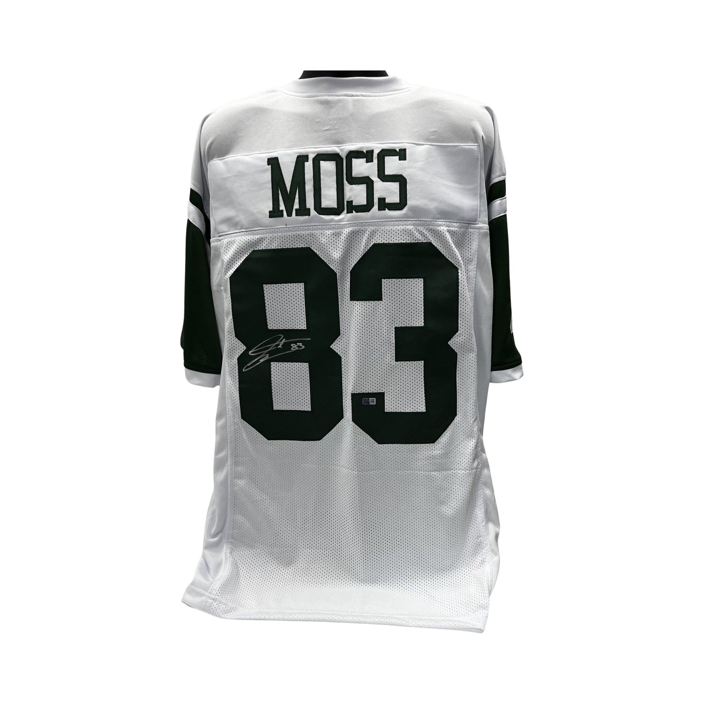 Santana Moss Autographed New York Jets White Jersey Steiner CX