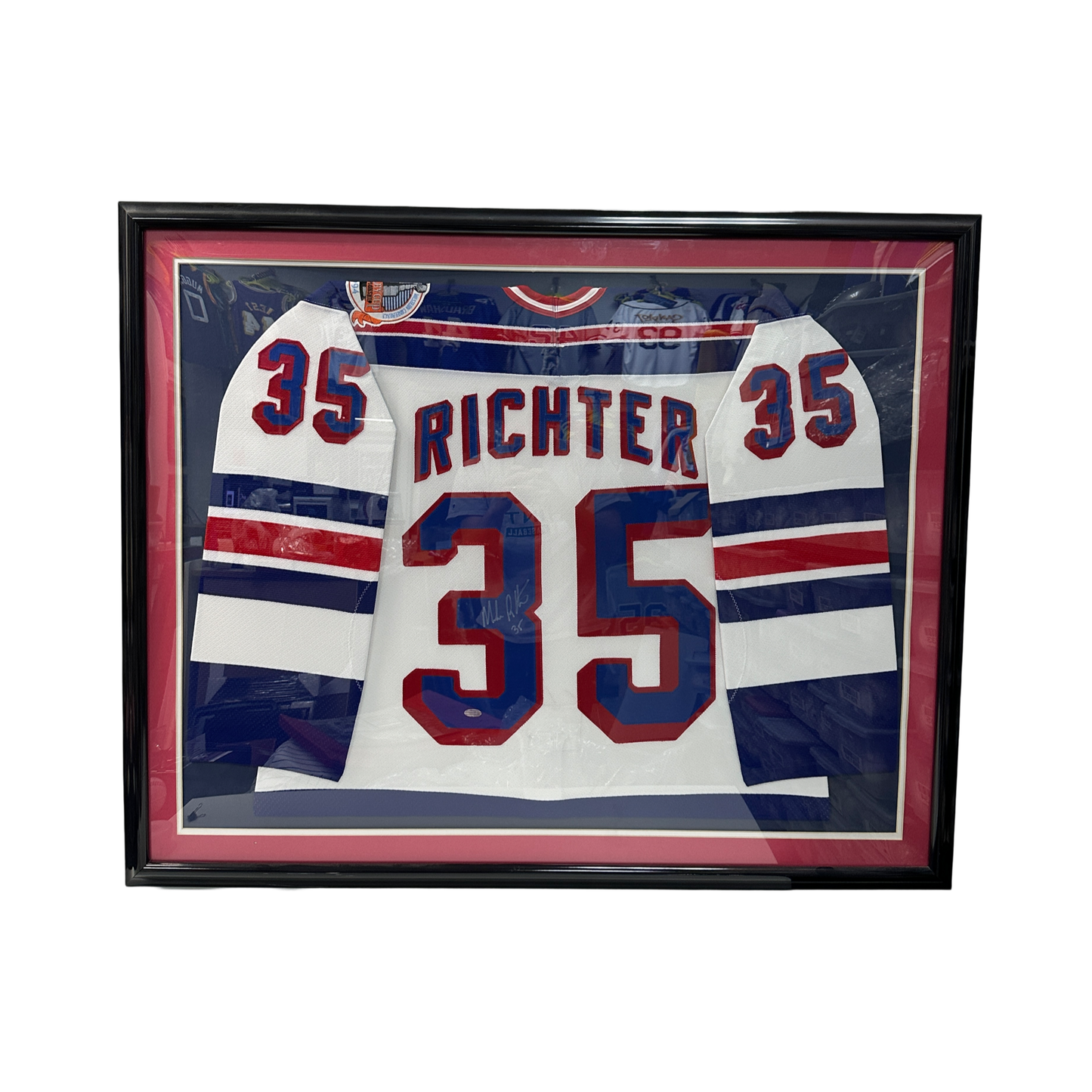 Mike Richter Autographed New York Rangers Authentic Jersey Horizontal Steiner - Framed