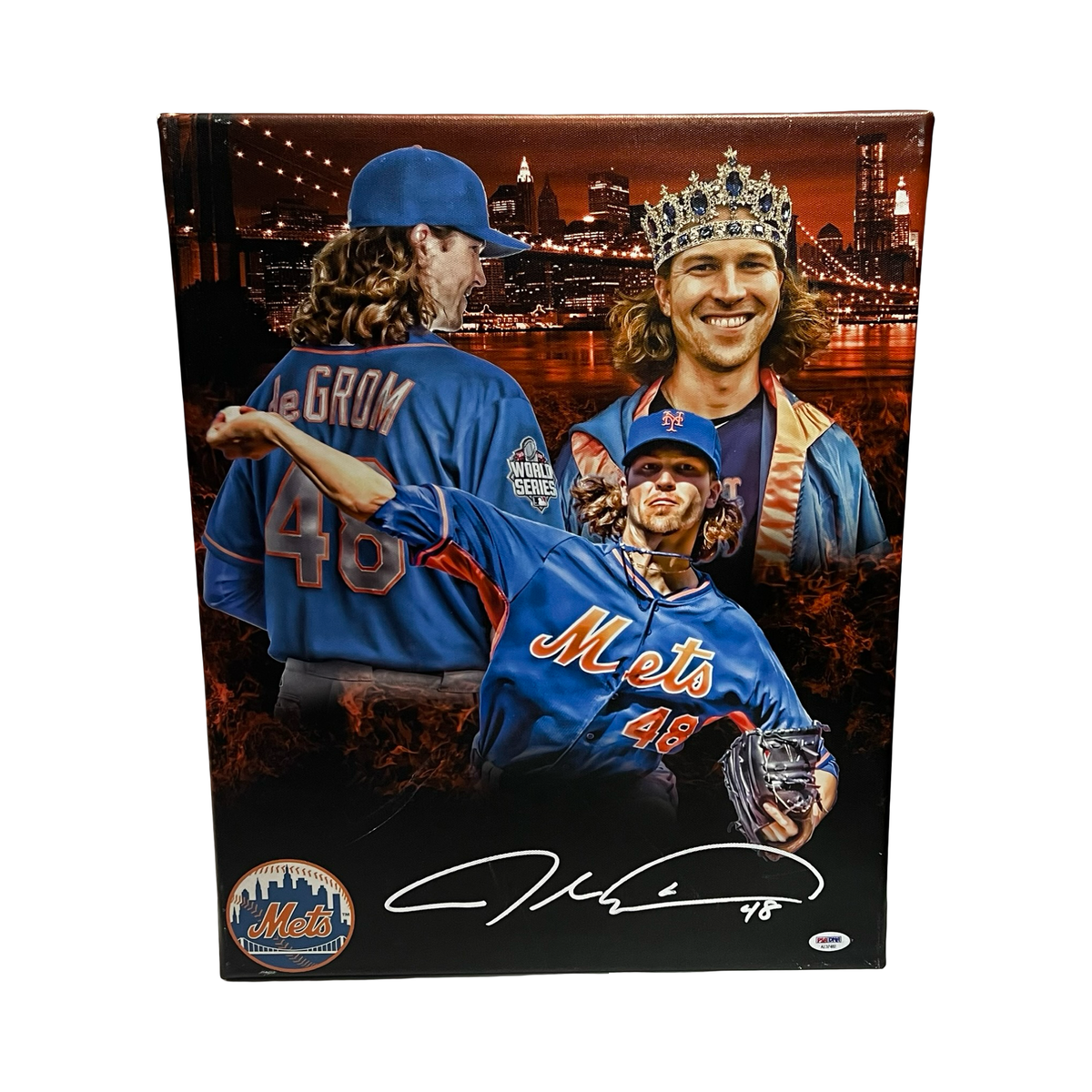 Jacob DeGrom Autographed New York Mets 16x20 Canvas PSA