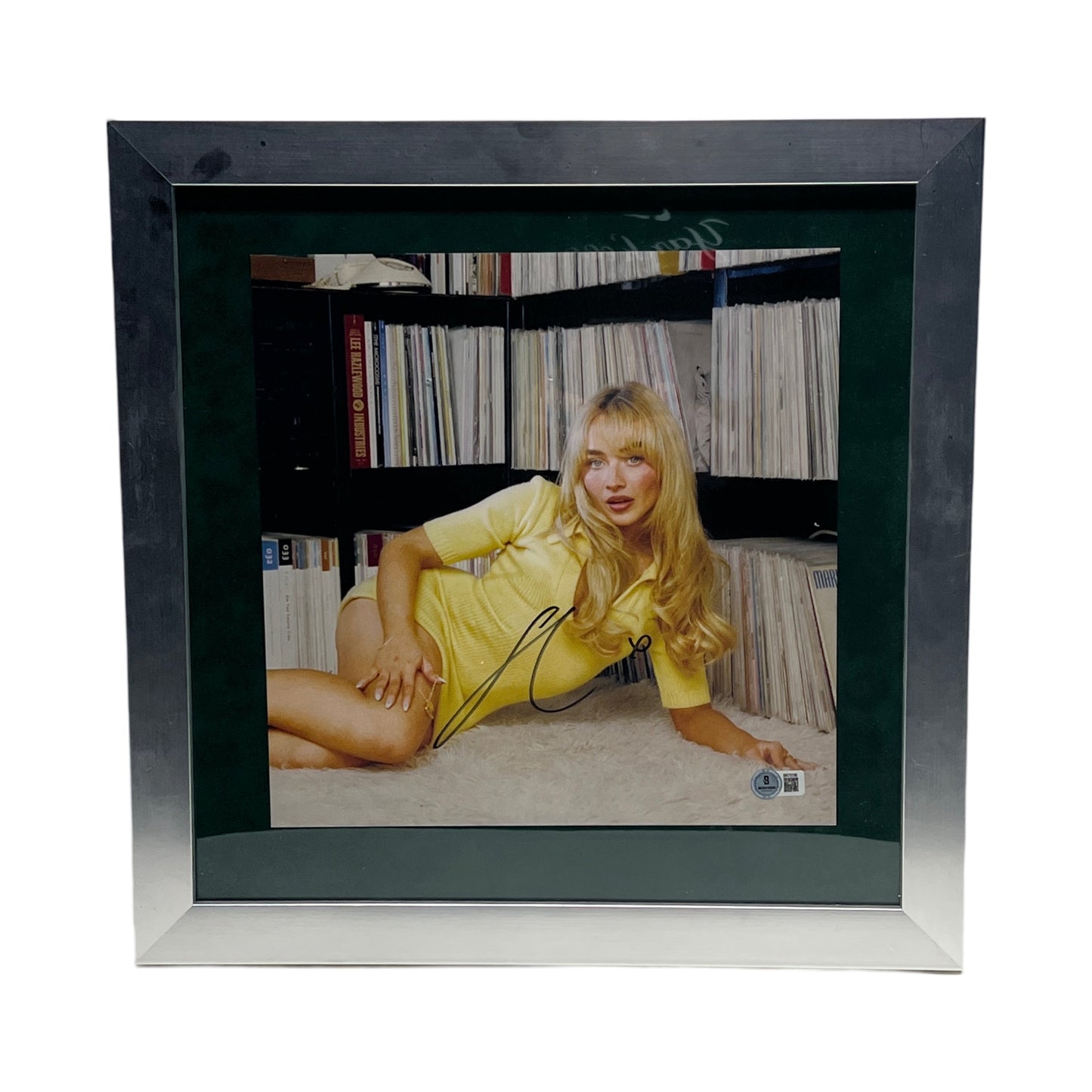 Sabrina Carpenter Autographed Vinyl Insert 12x12 Frame Green Matte Beckett