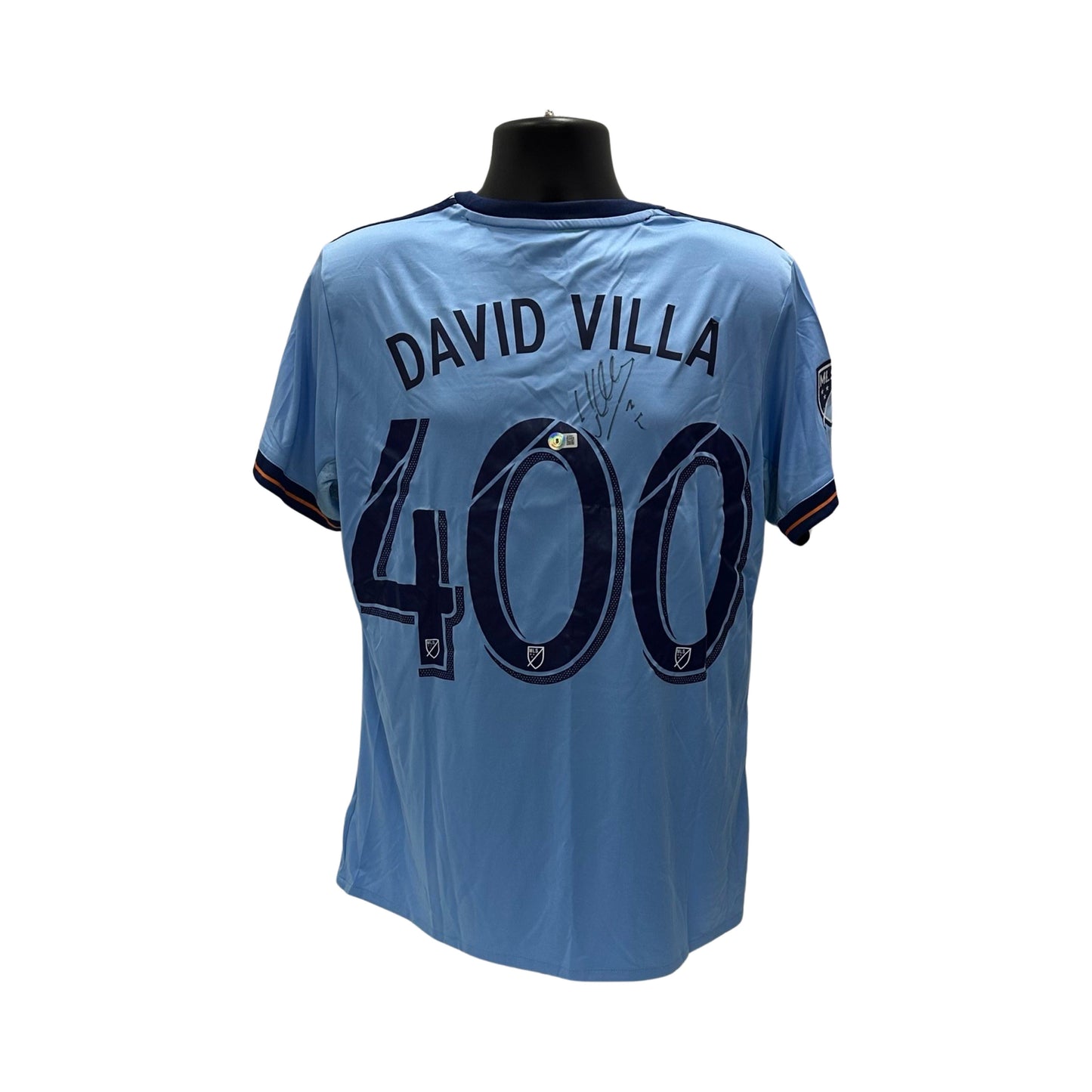David Villa Autographed New York City FC Blue Nike Jersey Beckett