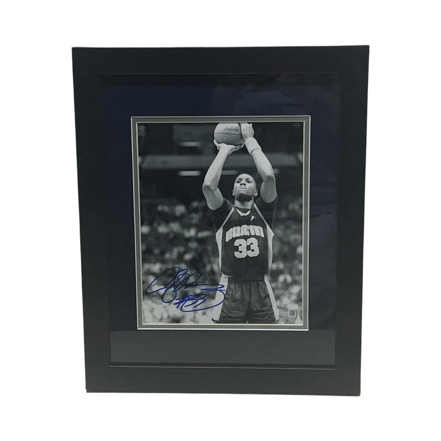 Alonzo Mourning Autographed Georgetown Hoyas Free Throw 8x10 Steiner CX - Framed