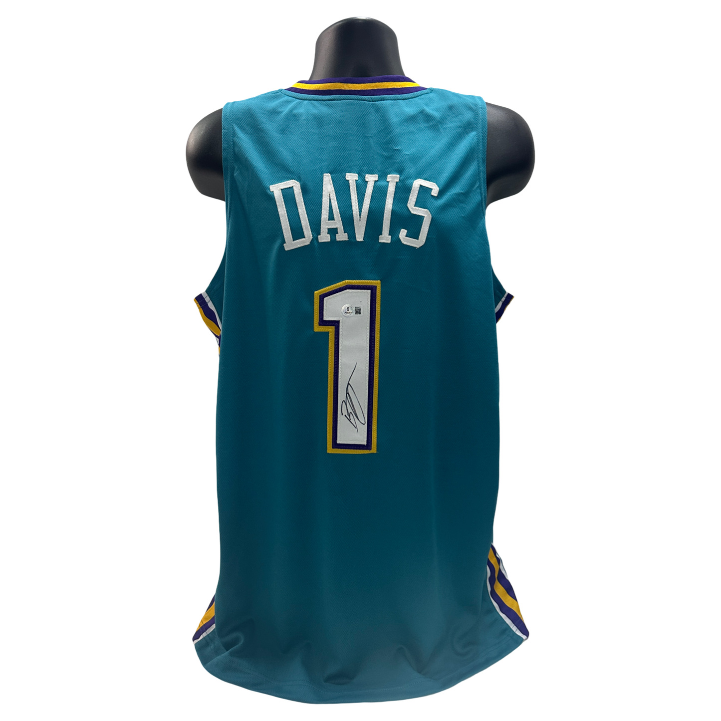 Baron Davis Autographed New Orleans Hornets Teal Jersey Beckett BAS