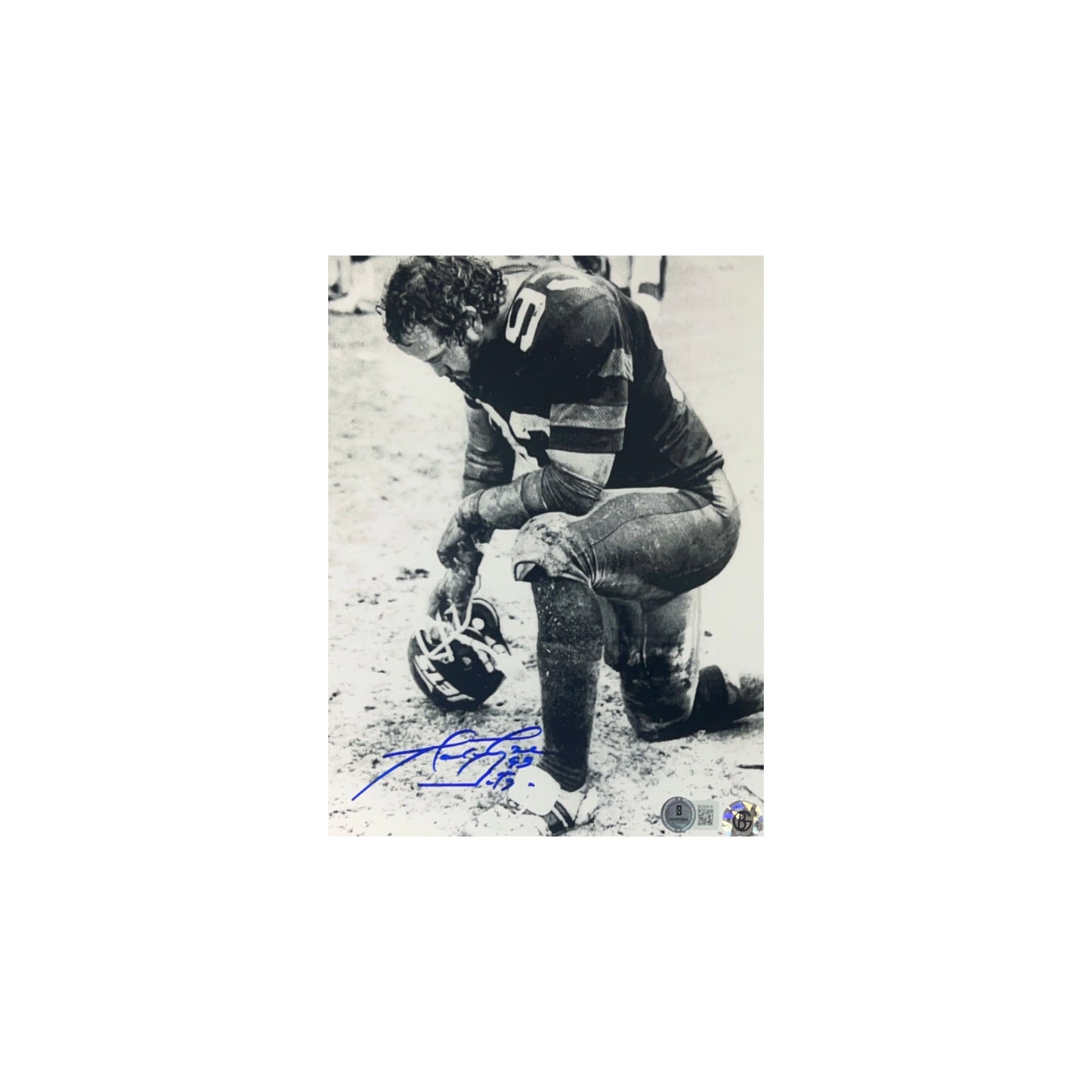 Marty Lyons Autographed New York Jets Kneel 8x10 Beckett