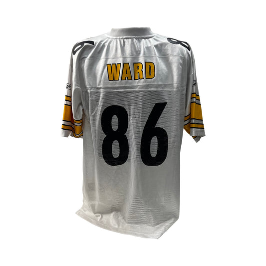 Hines Ward Unsigned Pittsburgh Steelers White Reebok Jersey Size L