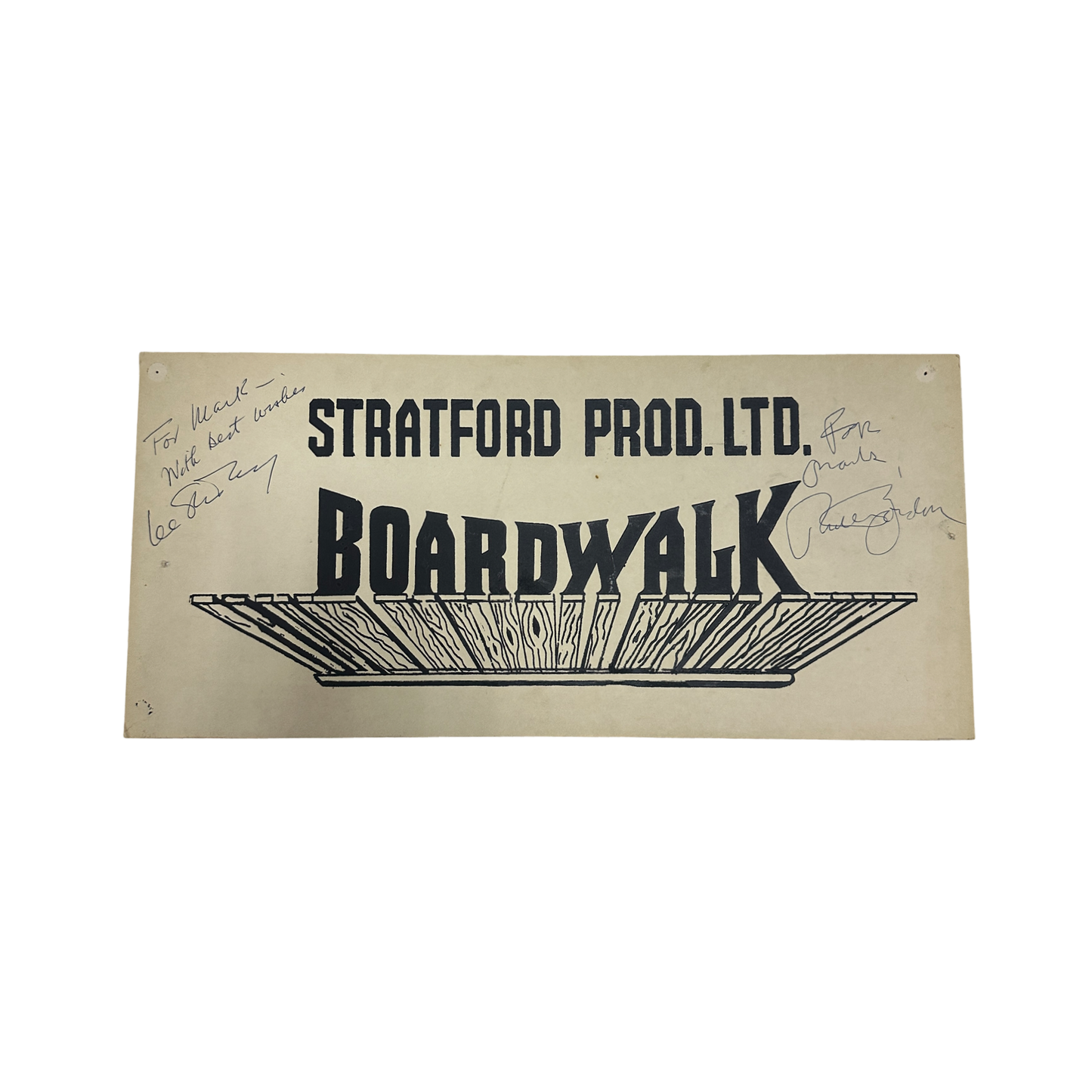 Lee Strasberg & Ruth Gordon Autographed Boardwalk Parking Sign JSA